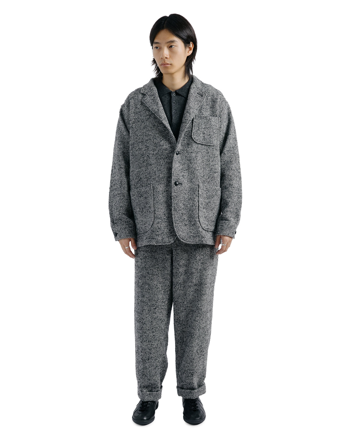 lost & found Beams Plus Beams Plus Ivy Lounge Trousers Herringbone Black