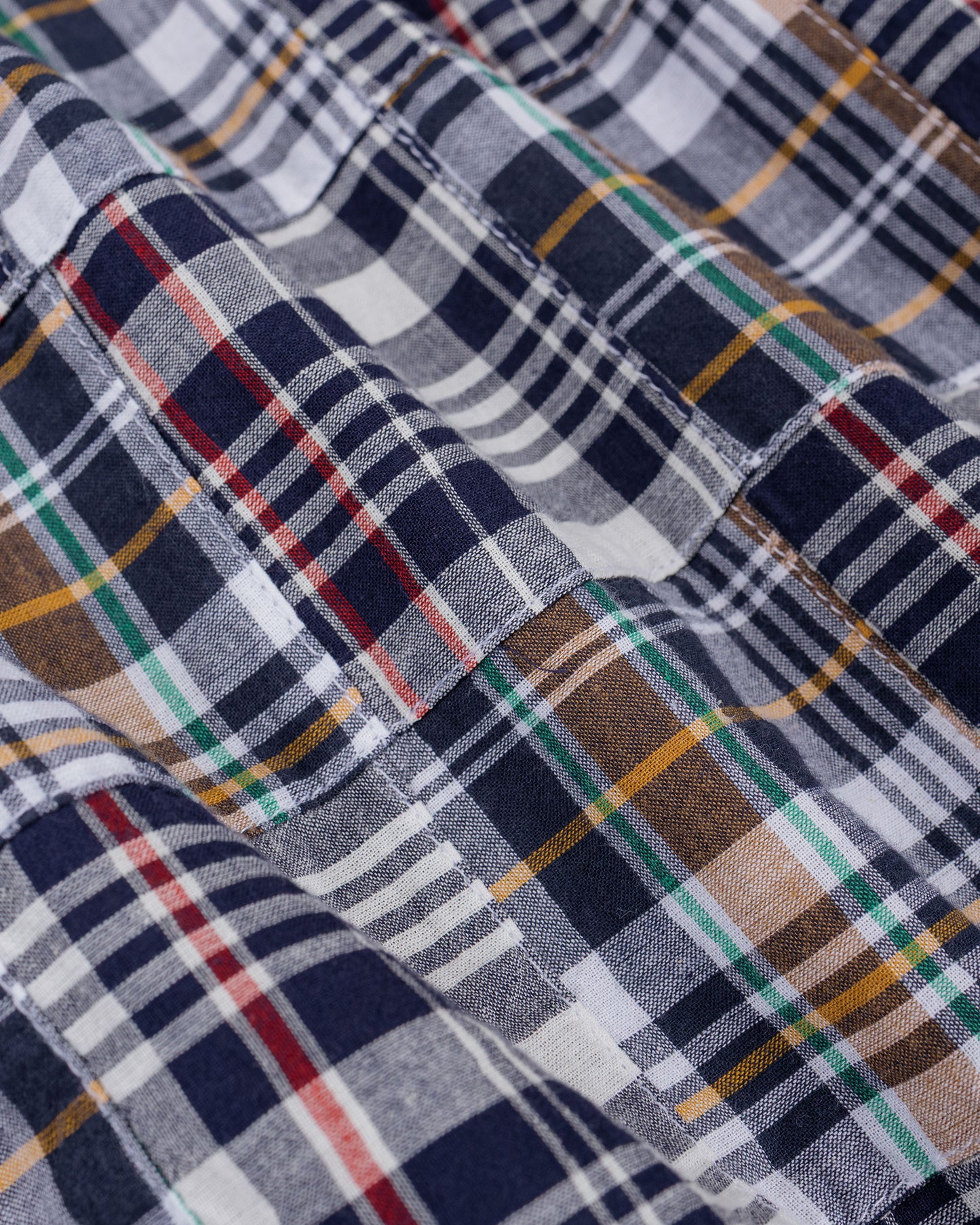 lost & found Beams Plus Beams Plus MIL Smock Patchwork Madras Navy