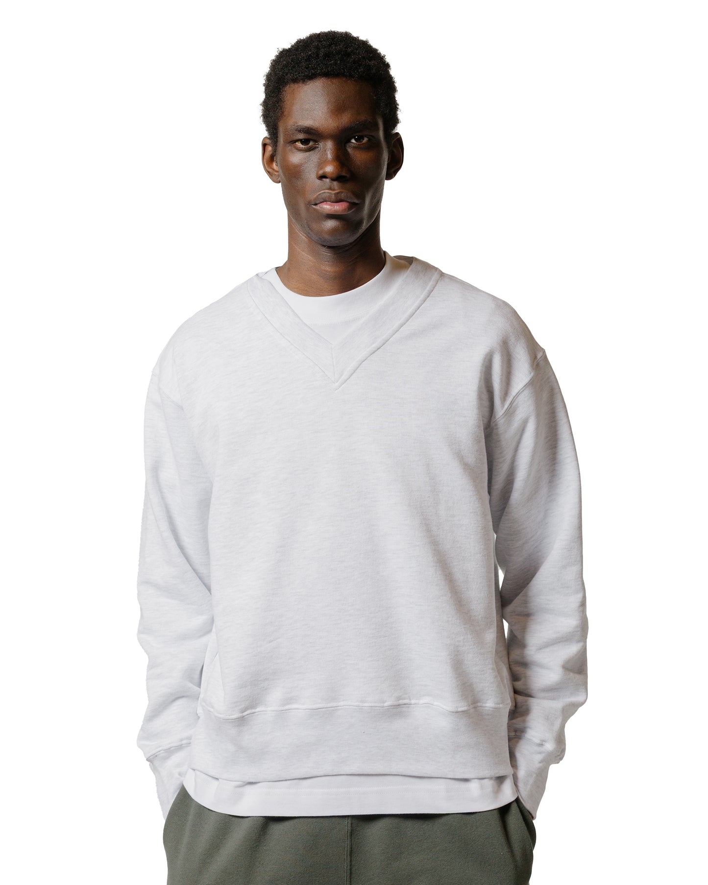 Body of Work Juniper V-Neck Sweatshirt Dove Grey