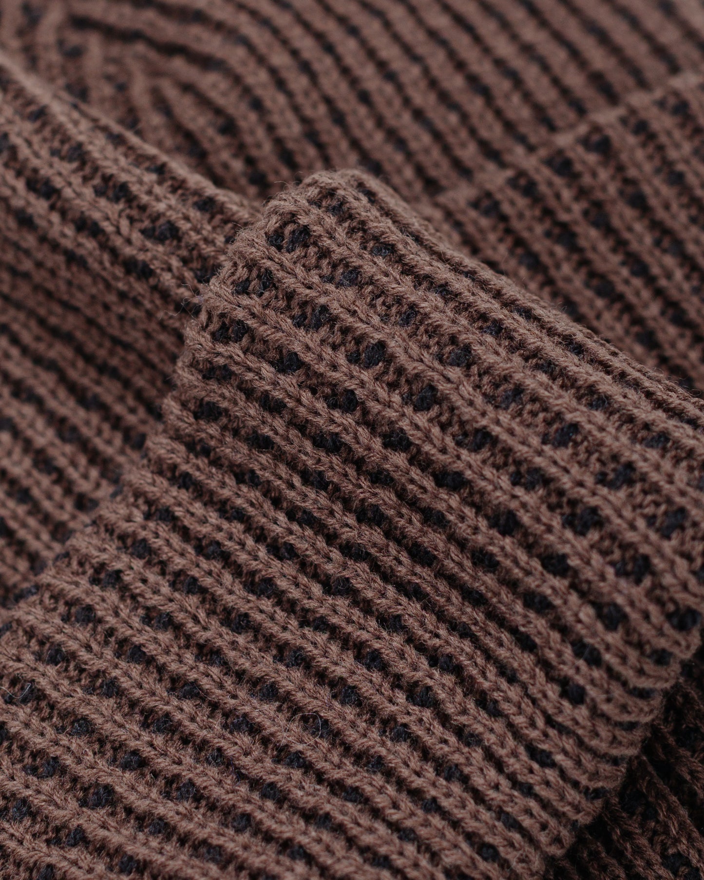 lost & found Found Feather Found Feather Waffle Beanie Acrylic Knit Brown Black