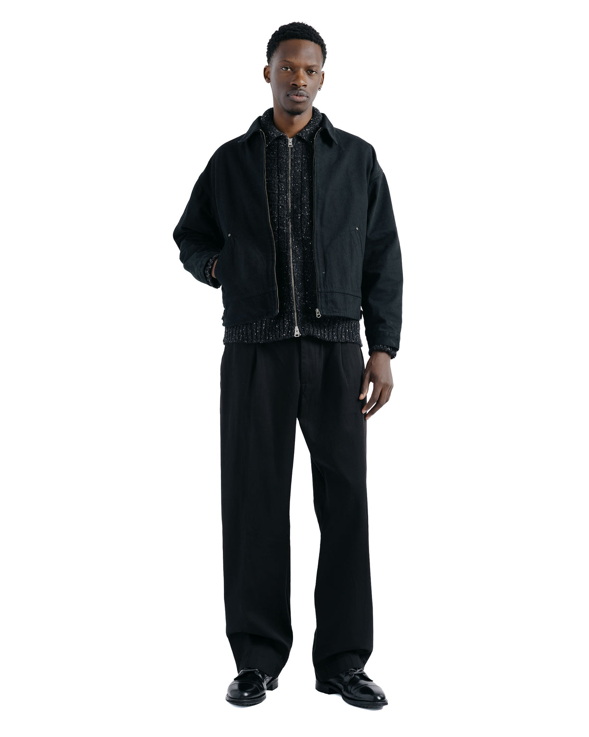 KAPTAIN SUNSHINE Dyed Denim Work Jacket Black