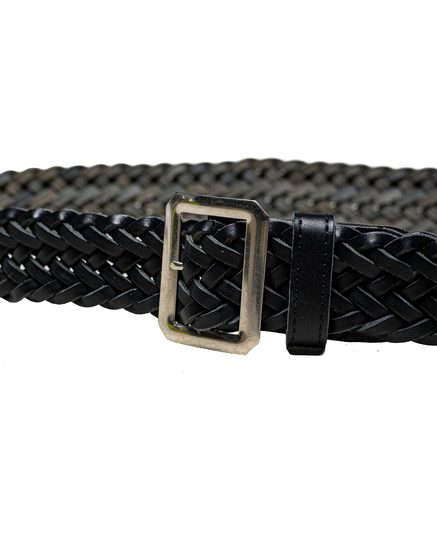 Phigvel Leather Mesh Belt Black