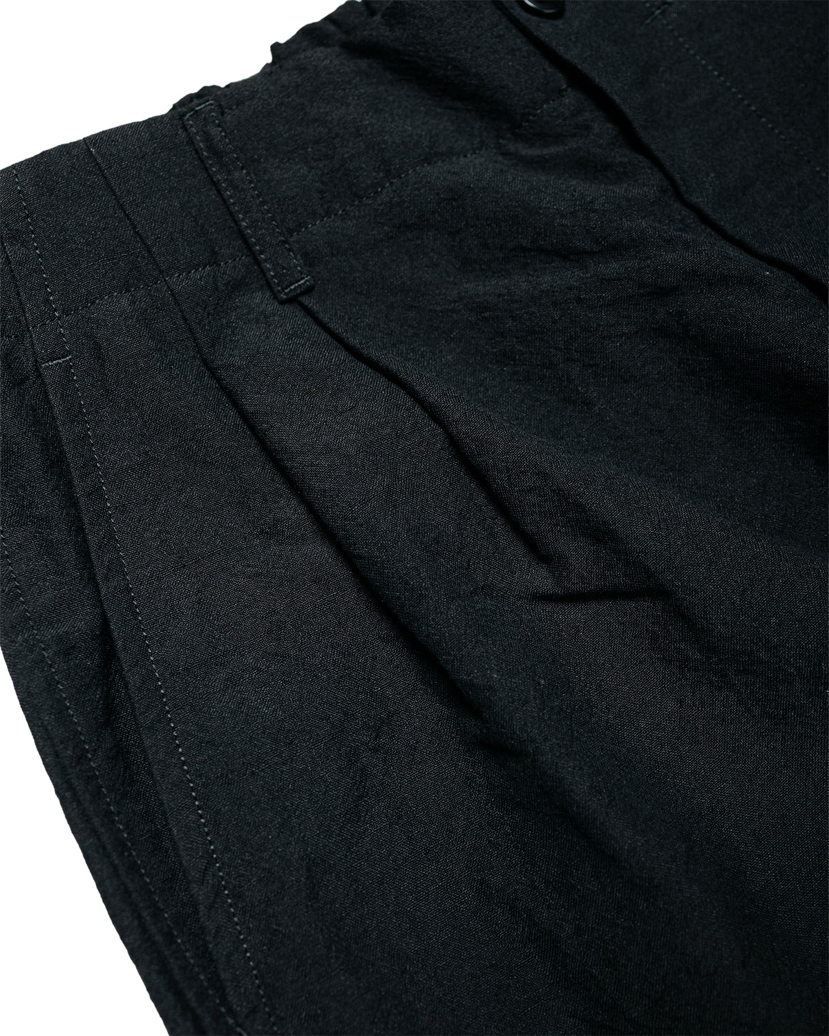 Sage de Cret WO/LI Tumble Washed Double Pleated Baggy Pants Black