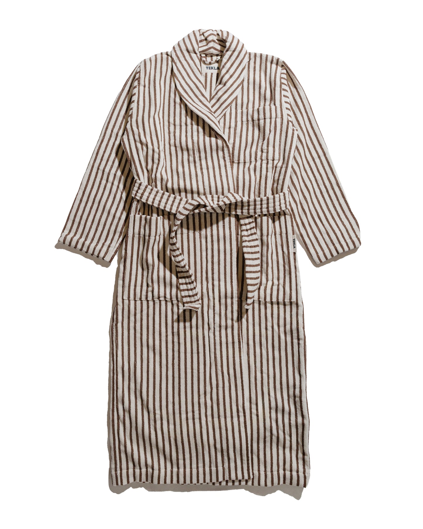 Tekla Terry Classic Bathrobe Kodiak Stripes