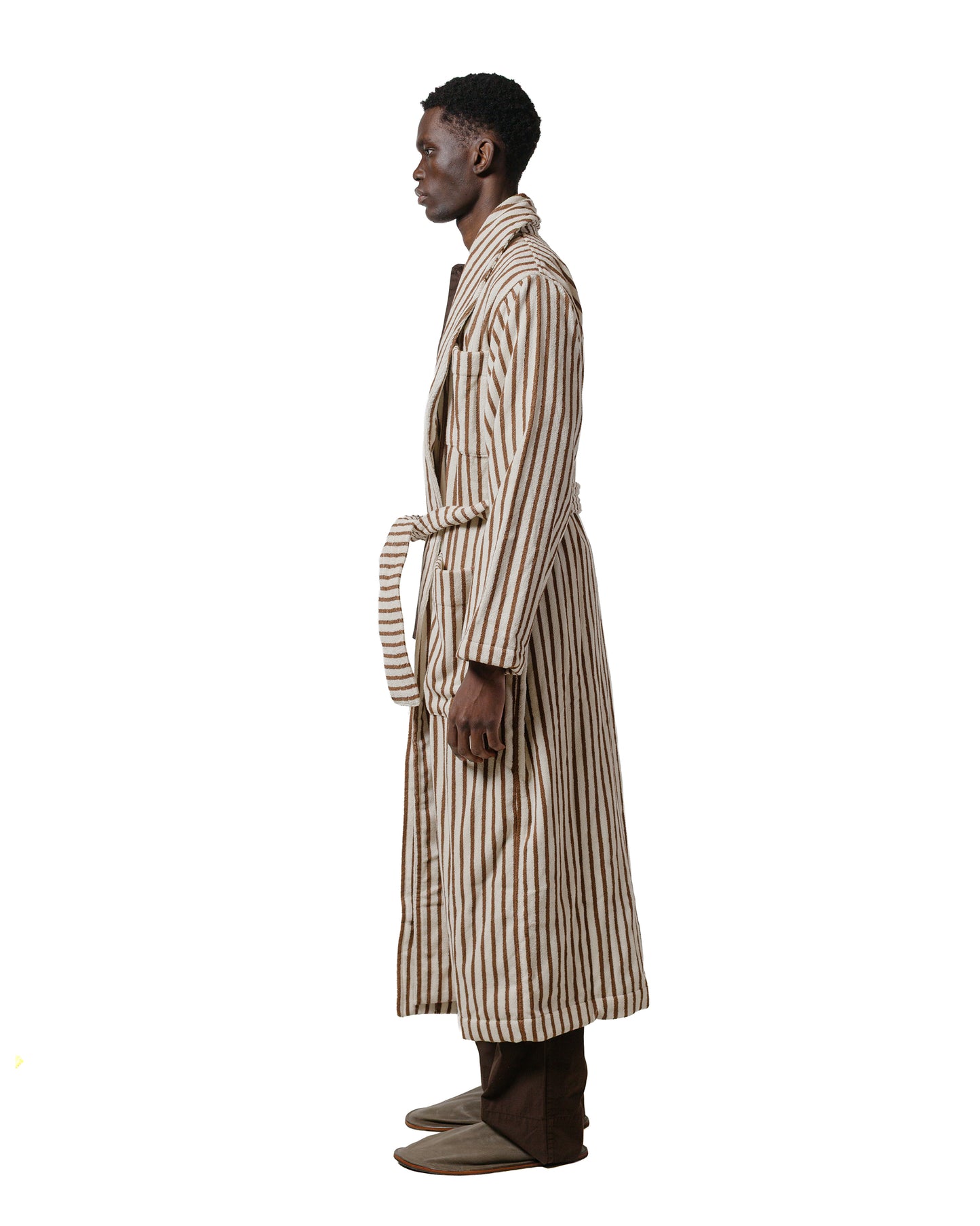 Tekla Terry Classic Bathrobe Kodiak Stripes