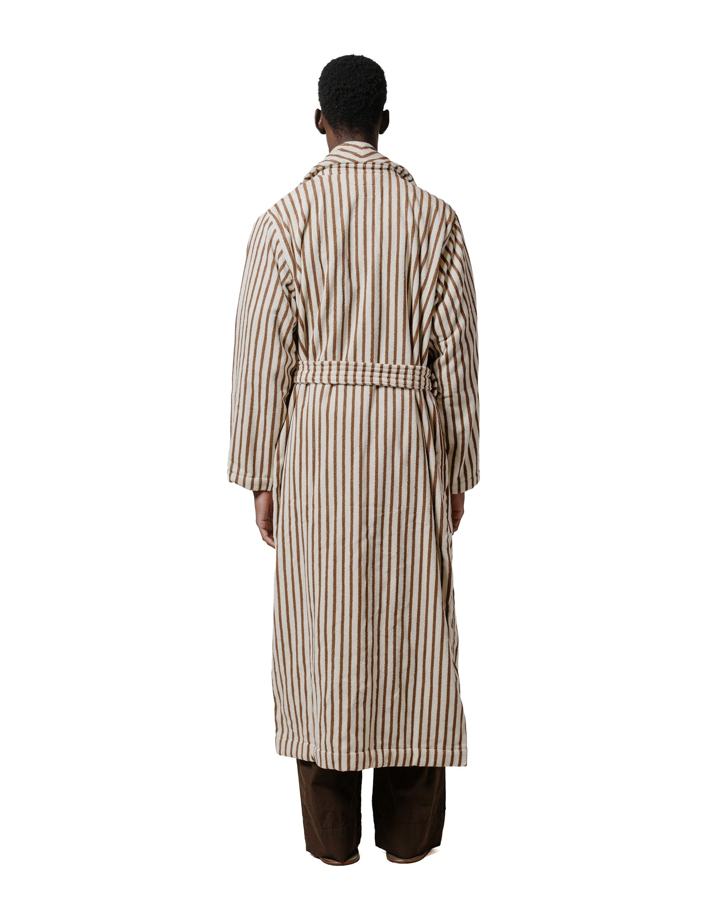 Tekla Terry Classic Bathrobe Kodiak Stripes