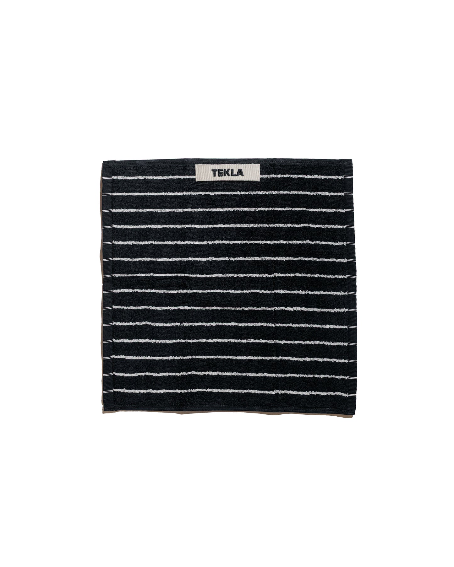 Tekla Terry Washcloth Black Stripes