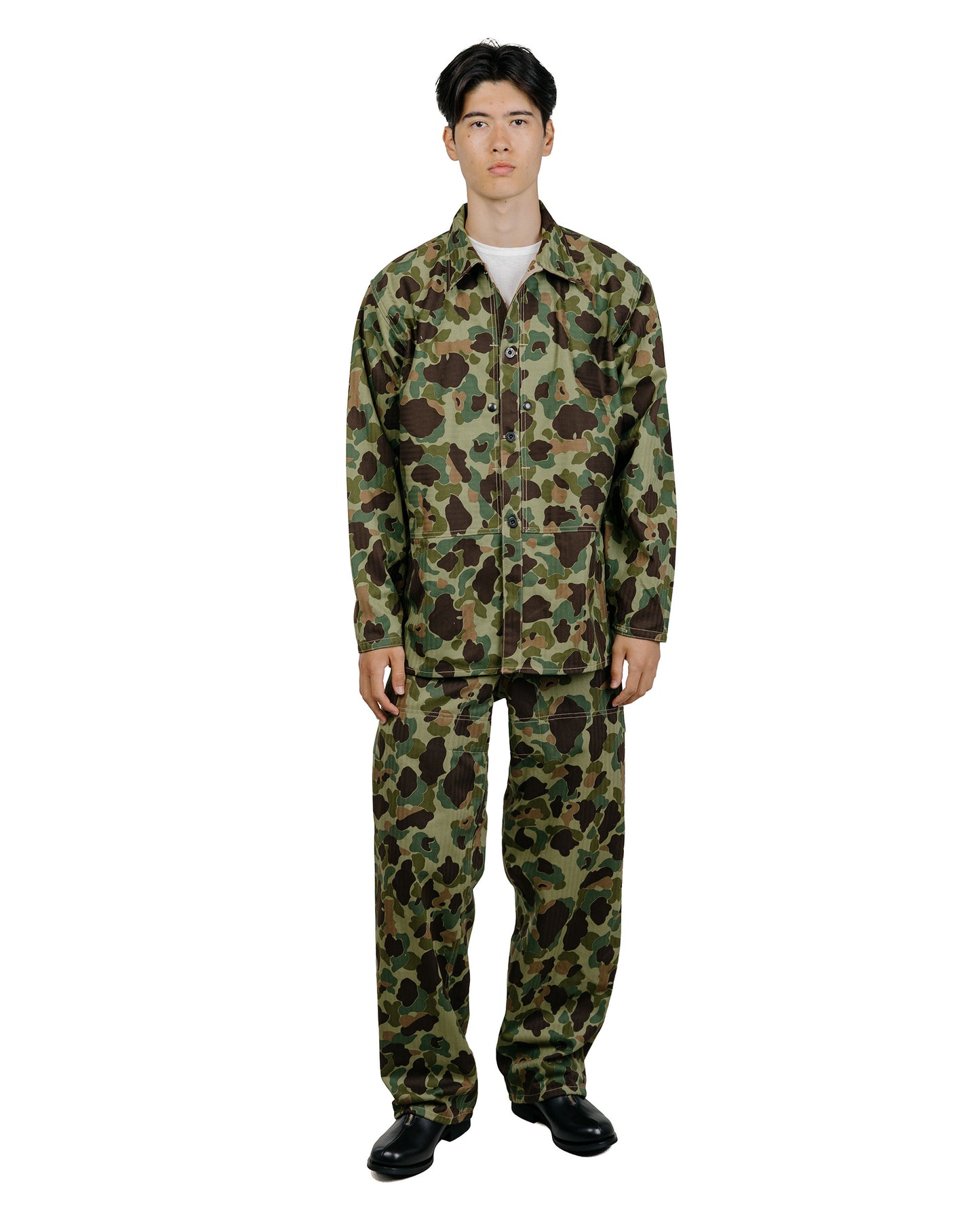 The Real McCoy's MP26001 P1944 Reversible Frogskin Camouflage Trousers Green