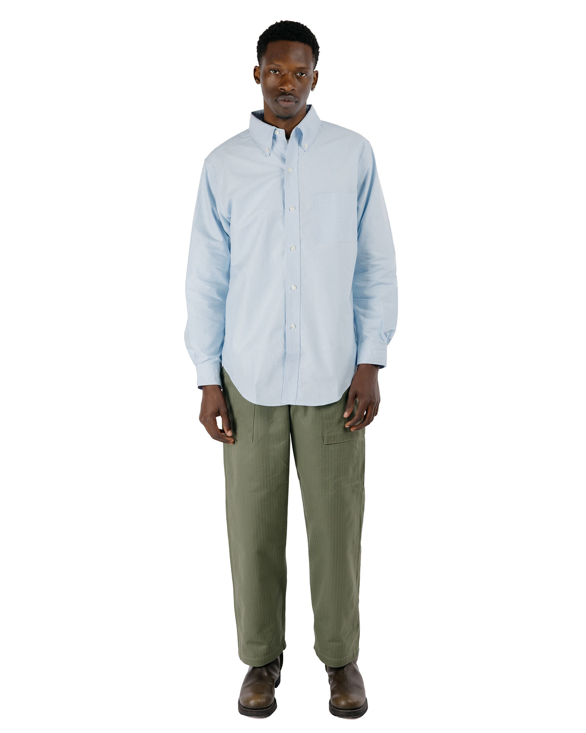 The Real McCoy's MS26001 Joe McCoy Button Down Shirt Chambray Light Blue