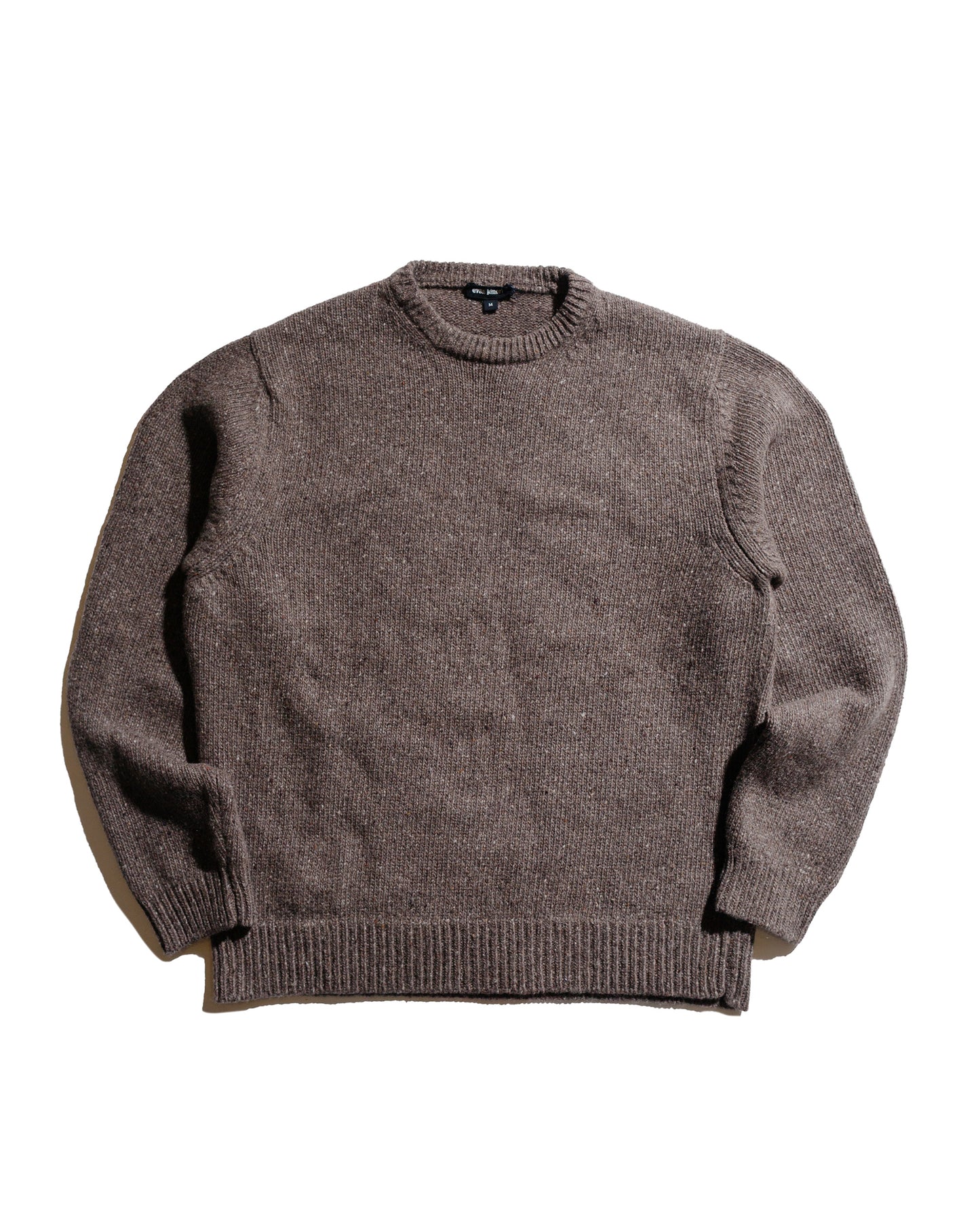 evan kinori Crewneck Sweater Cashmere/Wool Tweed Light Brown