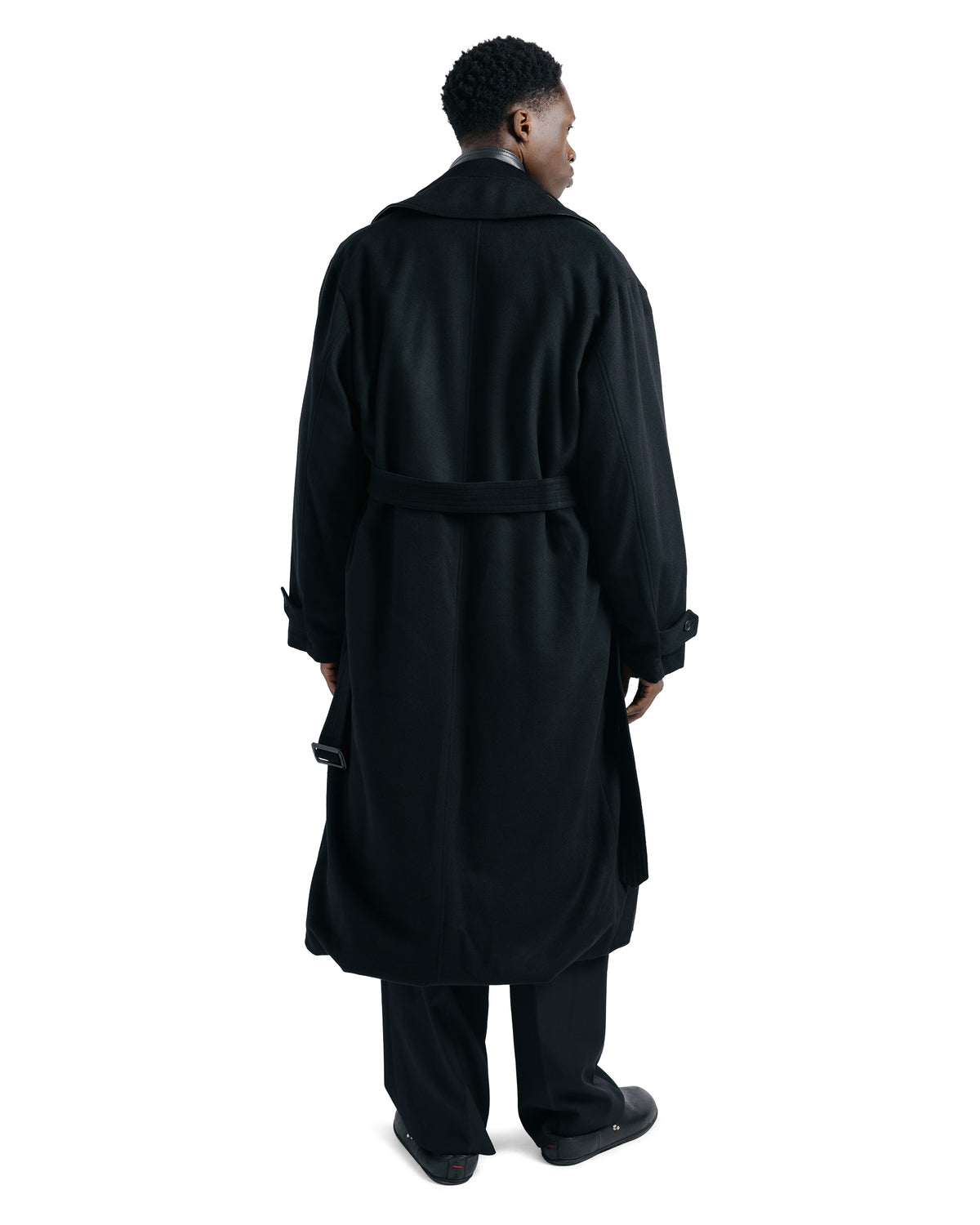 ssstein Wool Cashmere Layered Combination Coat Black