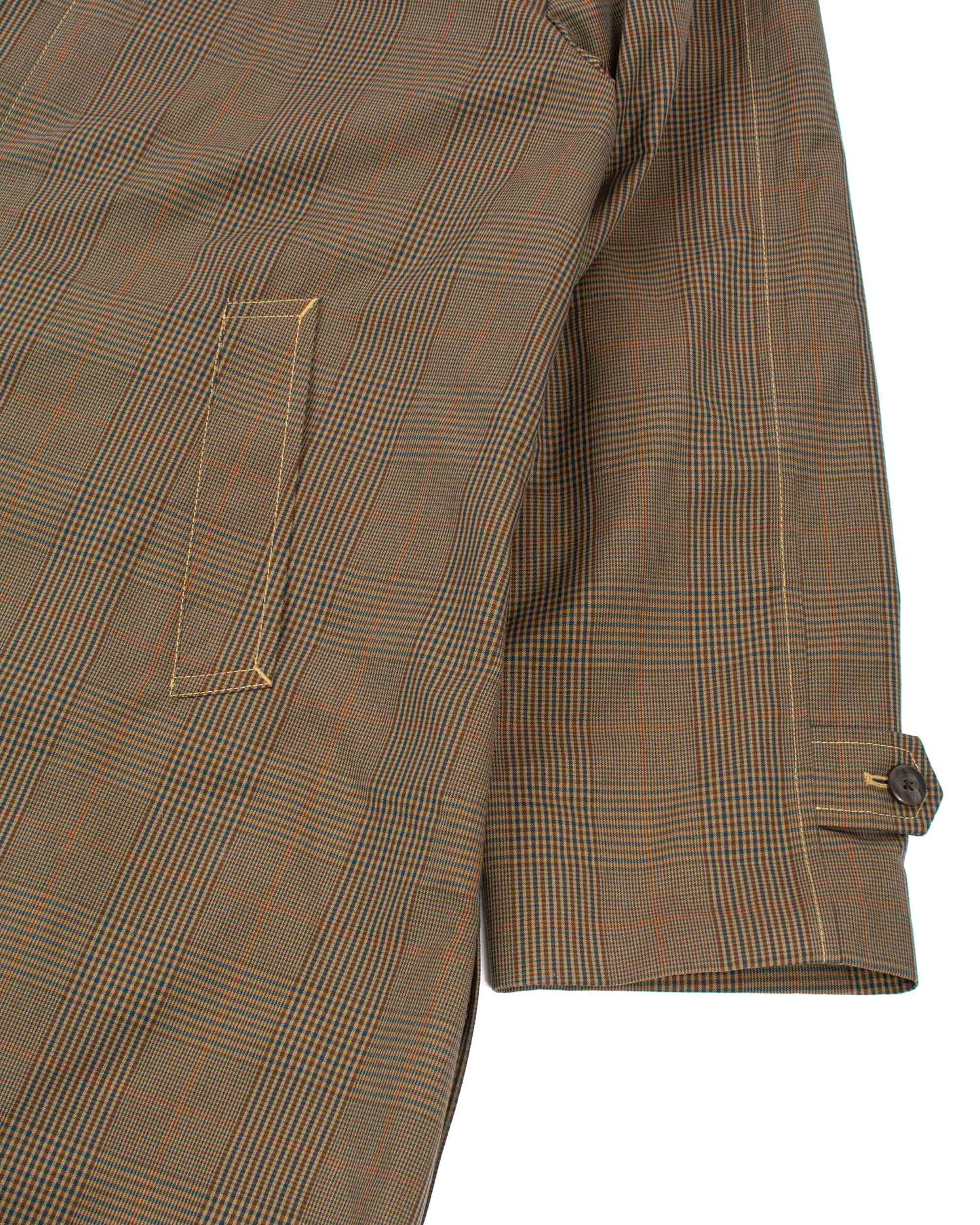 lost & found The Real McCoy's The Real McCoy's MJ22017 Plaid-Check Rain Weather Coat Brown