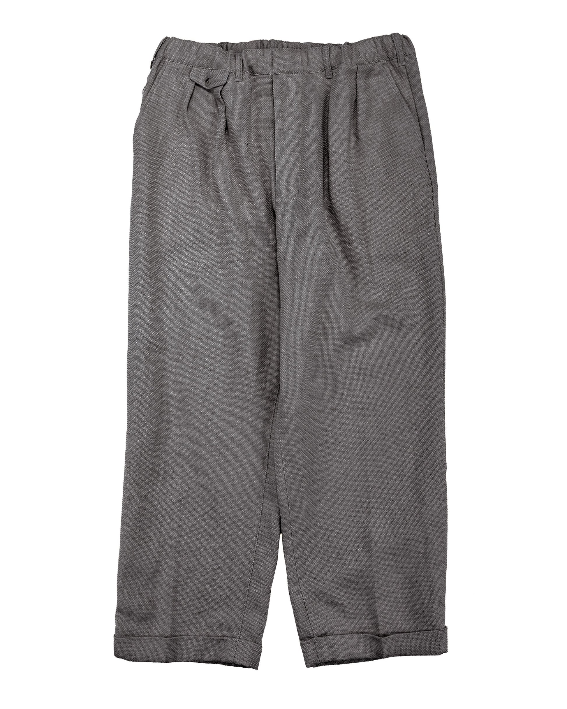 lost & found Beams Plus Beams Plus 2Pleats Relax Trousers Linen Cotton Grey