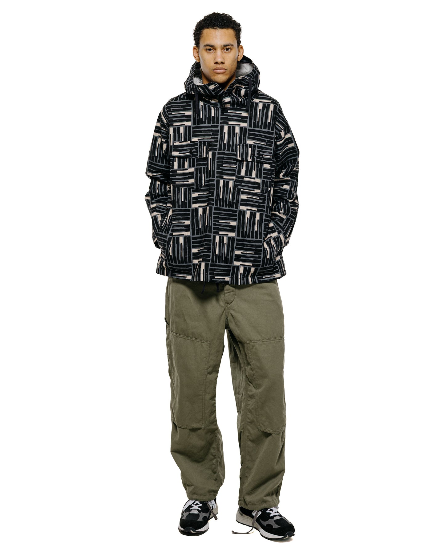 lost & found Engineered Garments Engineered Garments Cagoule Shirt Black CL Tile Print Canvas