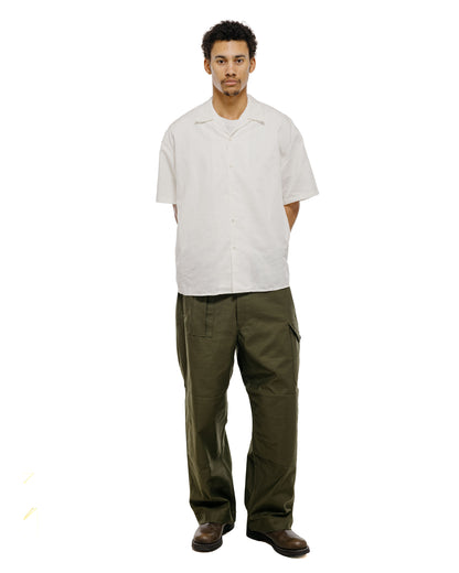 lost & found CIOTA CIOTA Open Collar Short Sleeve Shirt Cotton/Linen Off White