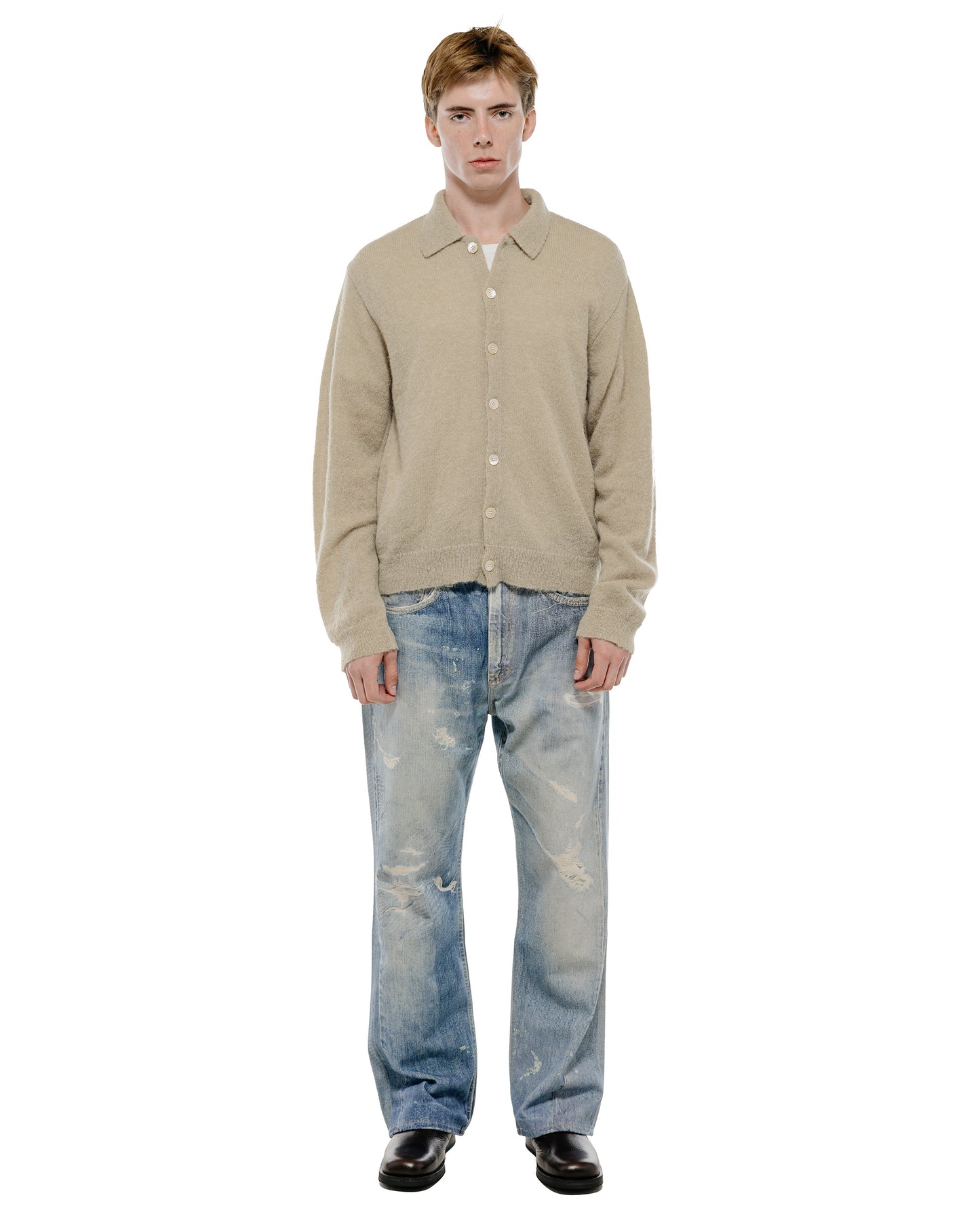 Our Legacy Evening Polo Soft Sage Fuzzy Alpaca