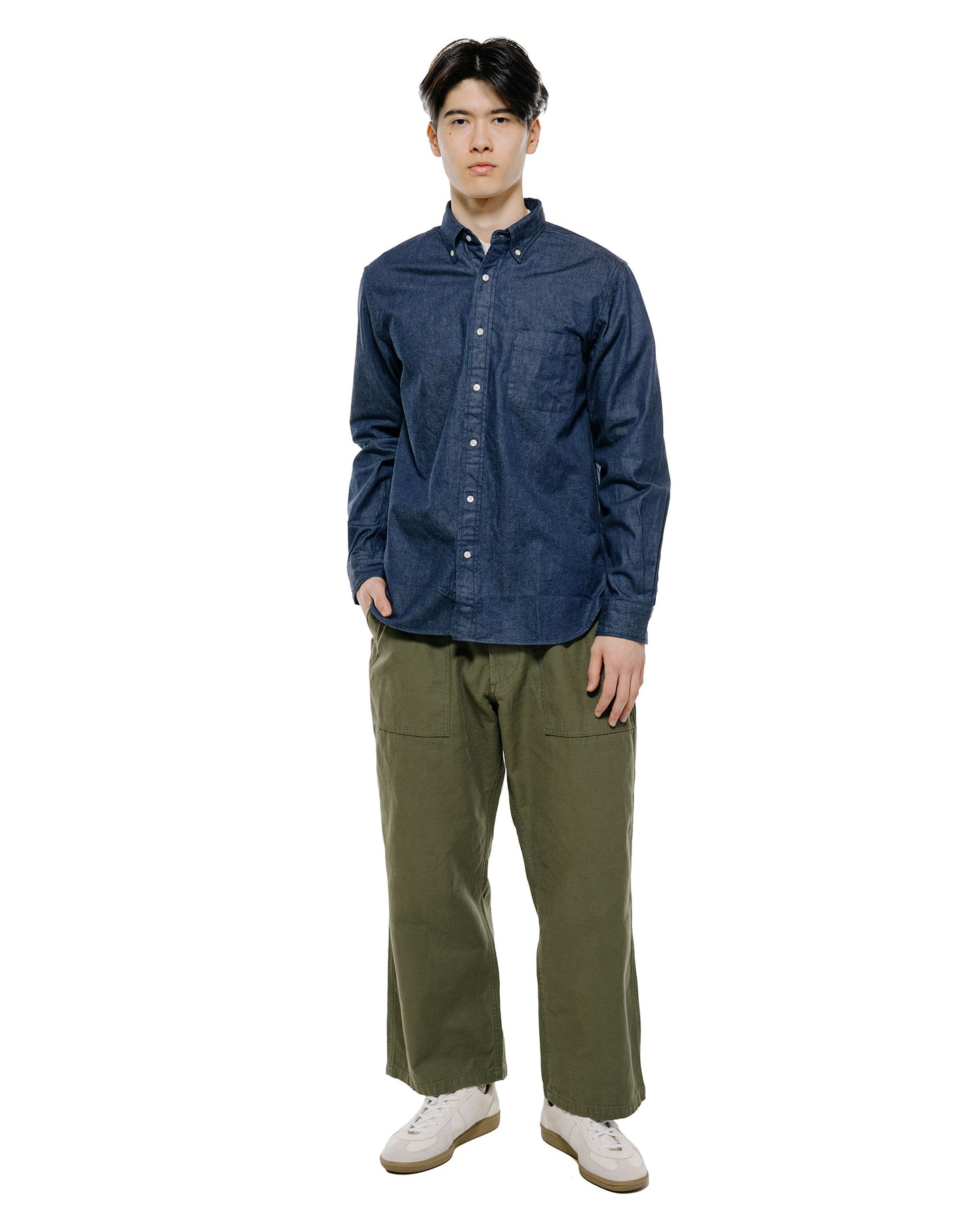 lost & found Beams Plus Beams Plus MIL Utility Trousers Reversed Sateen Olive Green