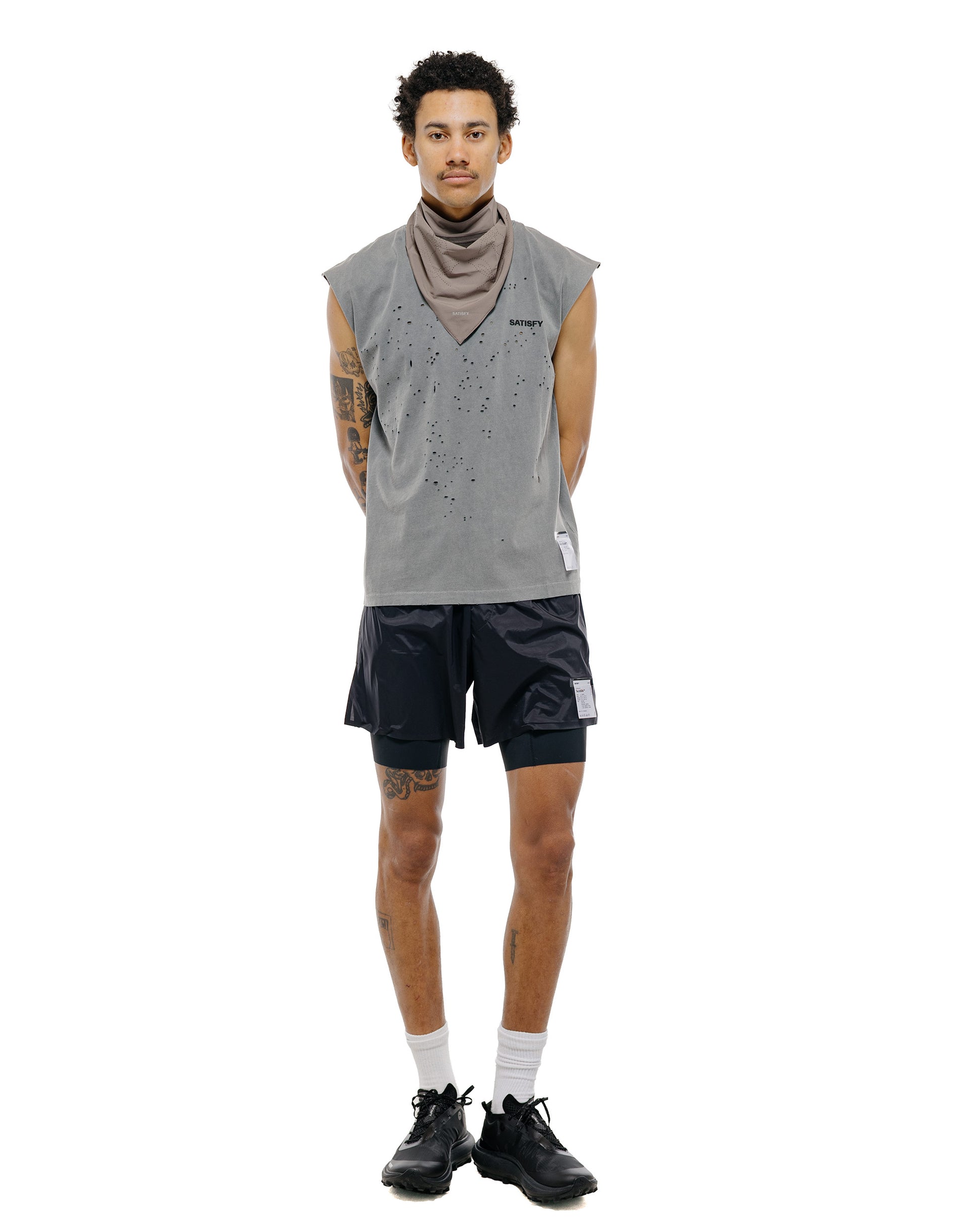 lost & found SATISFY SATISFY MothTech Muscle Tee Faded Black