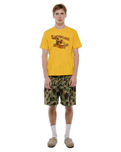 The Real McCoy's BC26009 Athletic T-Shirt / 2-Wheelers of Detroit Yellow