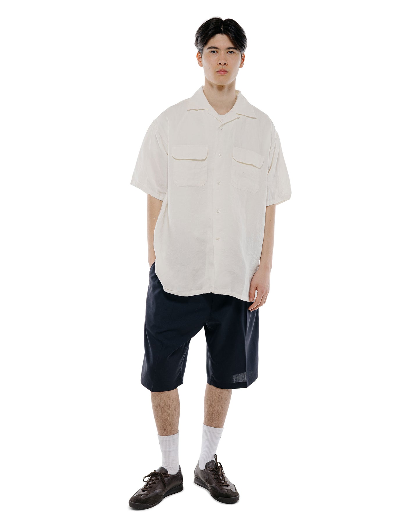 lost & found Beams Plus Beams Plus Open Collar 1/40 Linen White