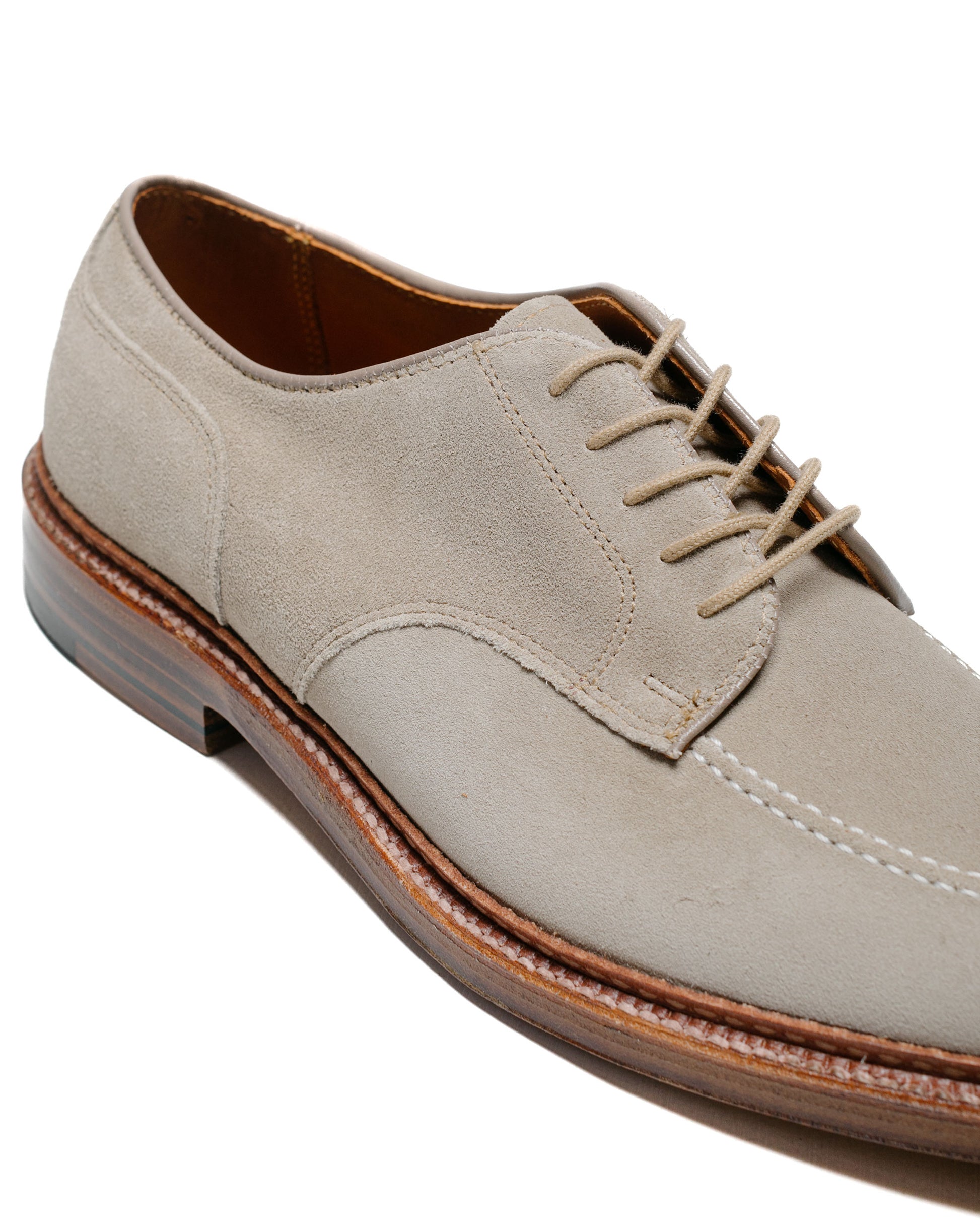 lost & found Alden Alden Mocc Toe Blucher Milkshake Suede 24088