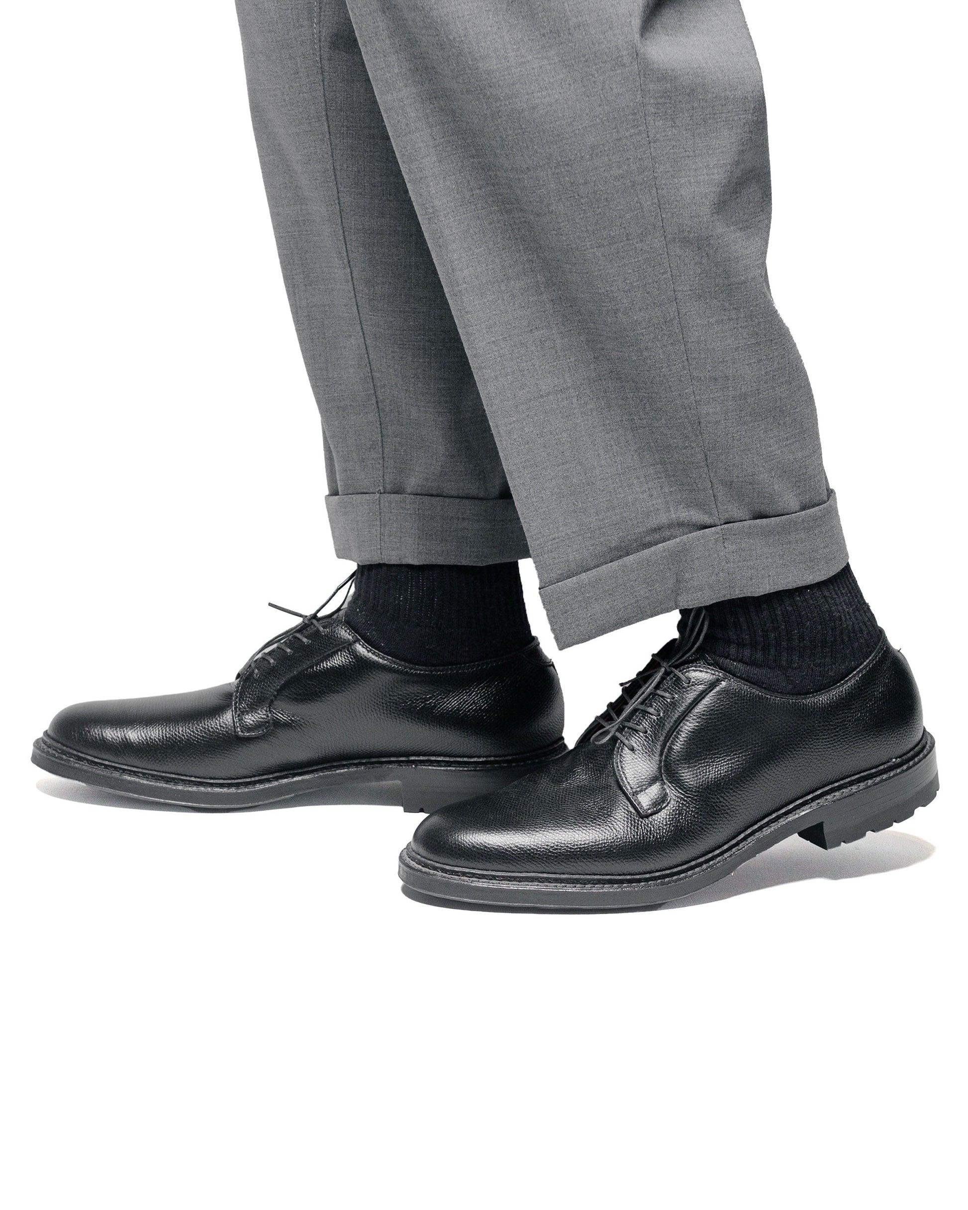 lost & found Alden Alden Plain Toe Blucher Black Alpine Grain with Commando Sole 95270C