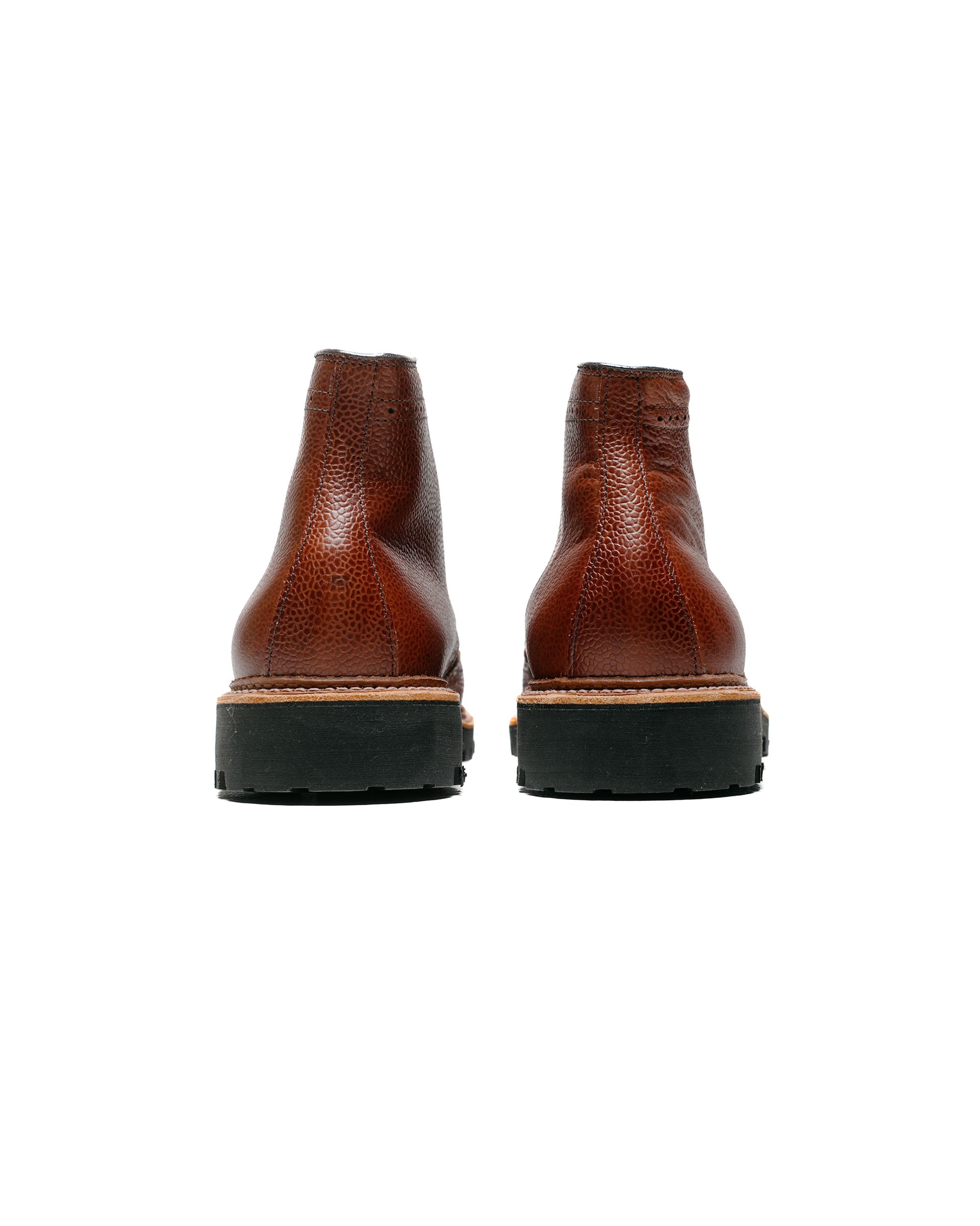 lost & found Alden Alden Short Wing Boot Brown Scotch Grain With Lug Sole