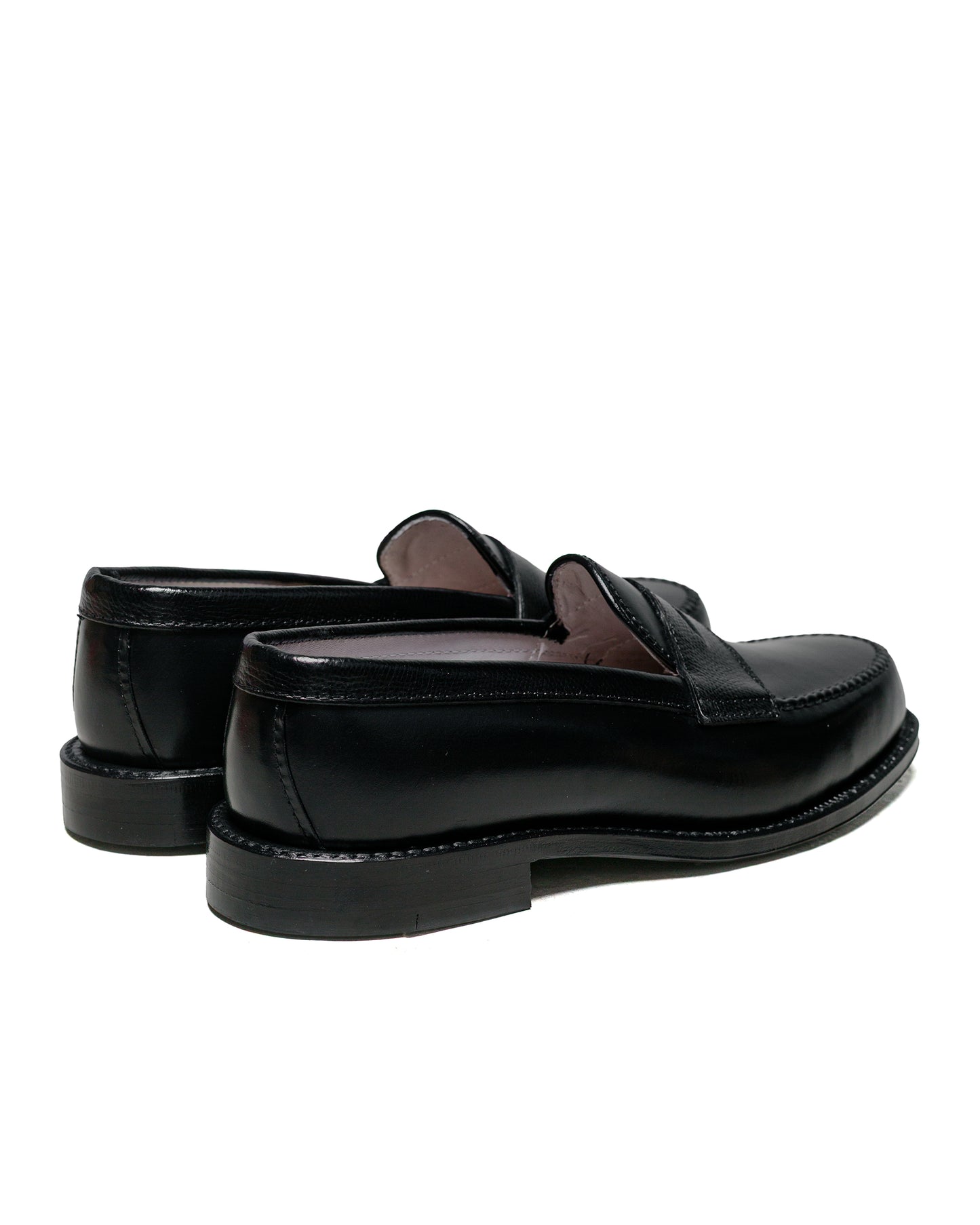 lost & found Alden Alden Penny Loafer Black Calfskin/Black Alpine Grain G2201