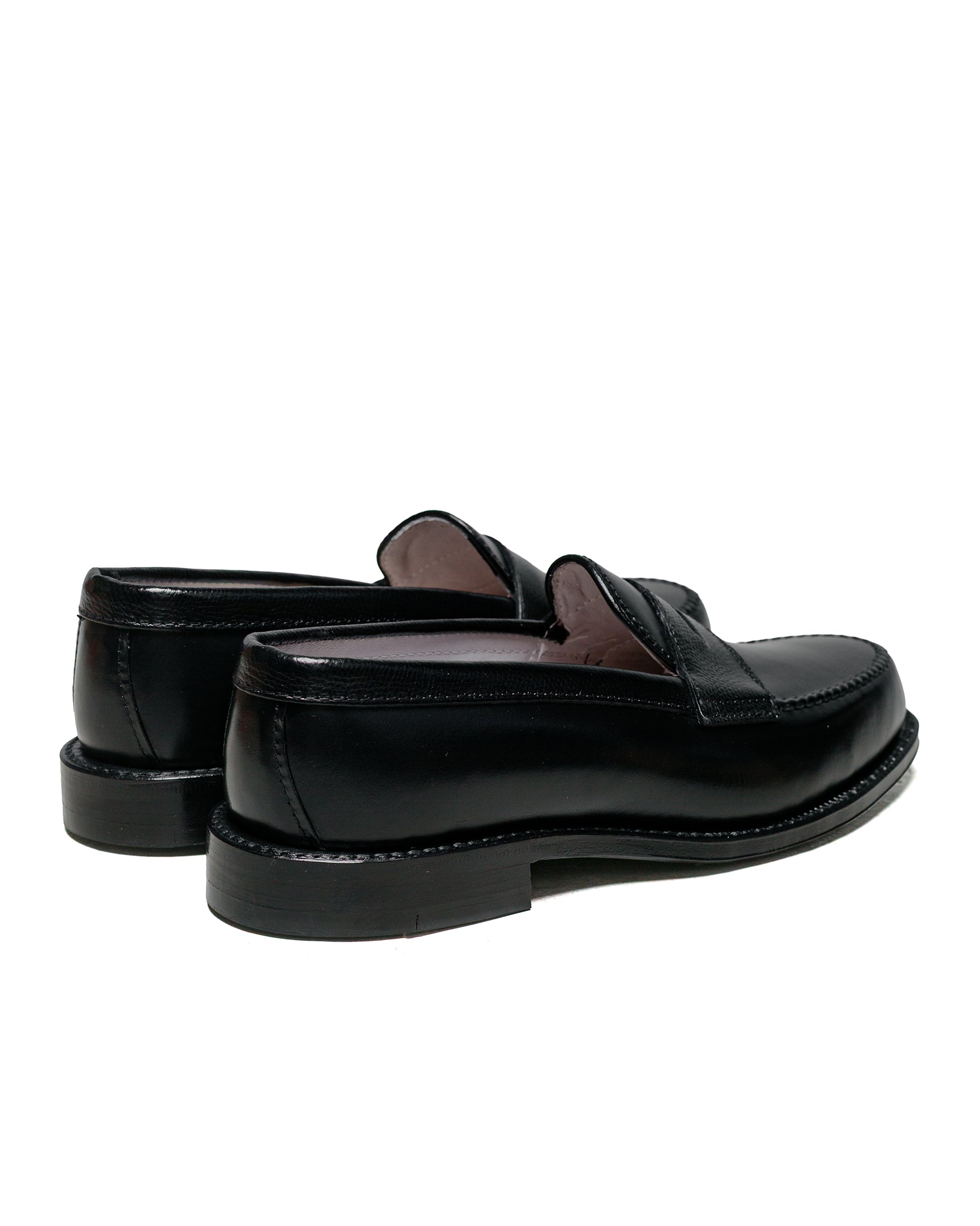 lost & found Alden Alden Penny Loafer Black Calfskin/Black Alpine Grain G2201