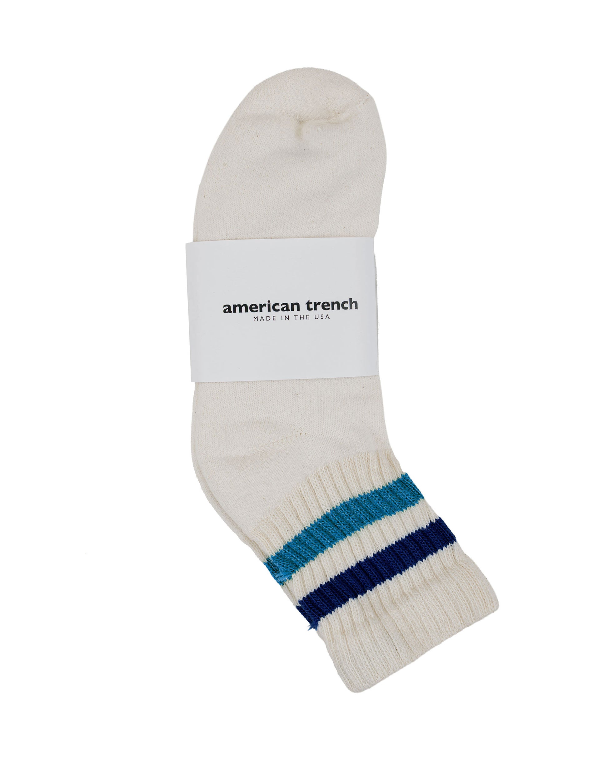 lost & found American Trench American Trench The Retro Stripe Quarter Crew Navy/Col. Blue