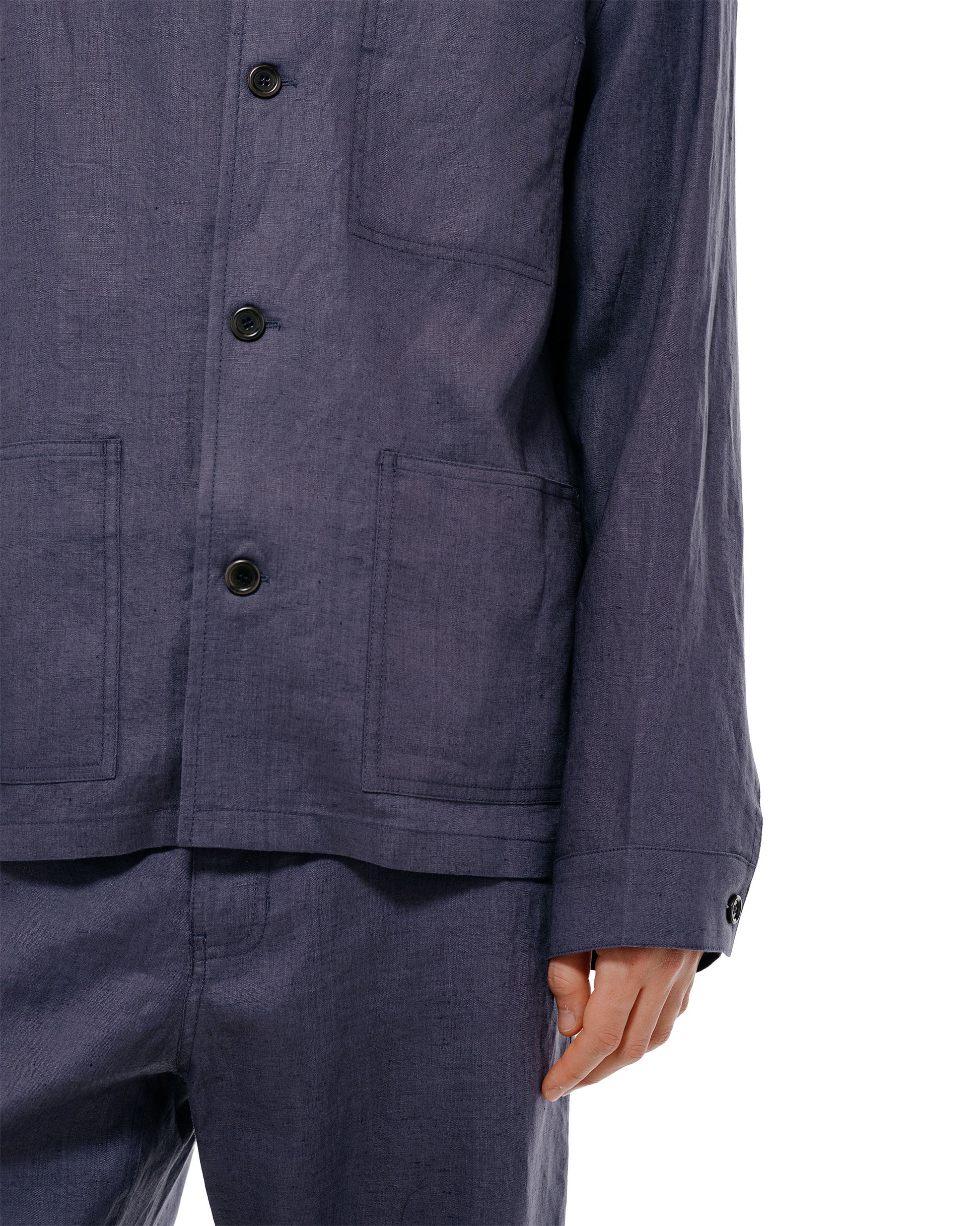 lost & found Amomento Amomento Linen Pocket Jacket Blue