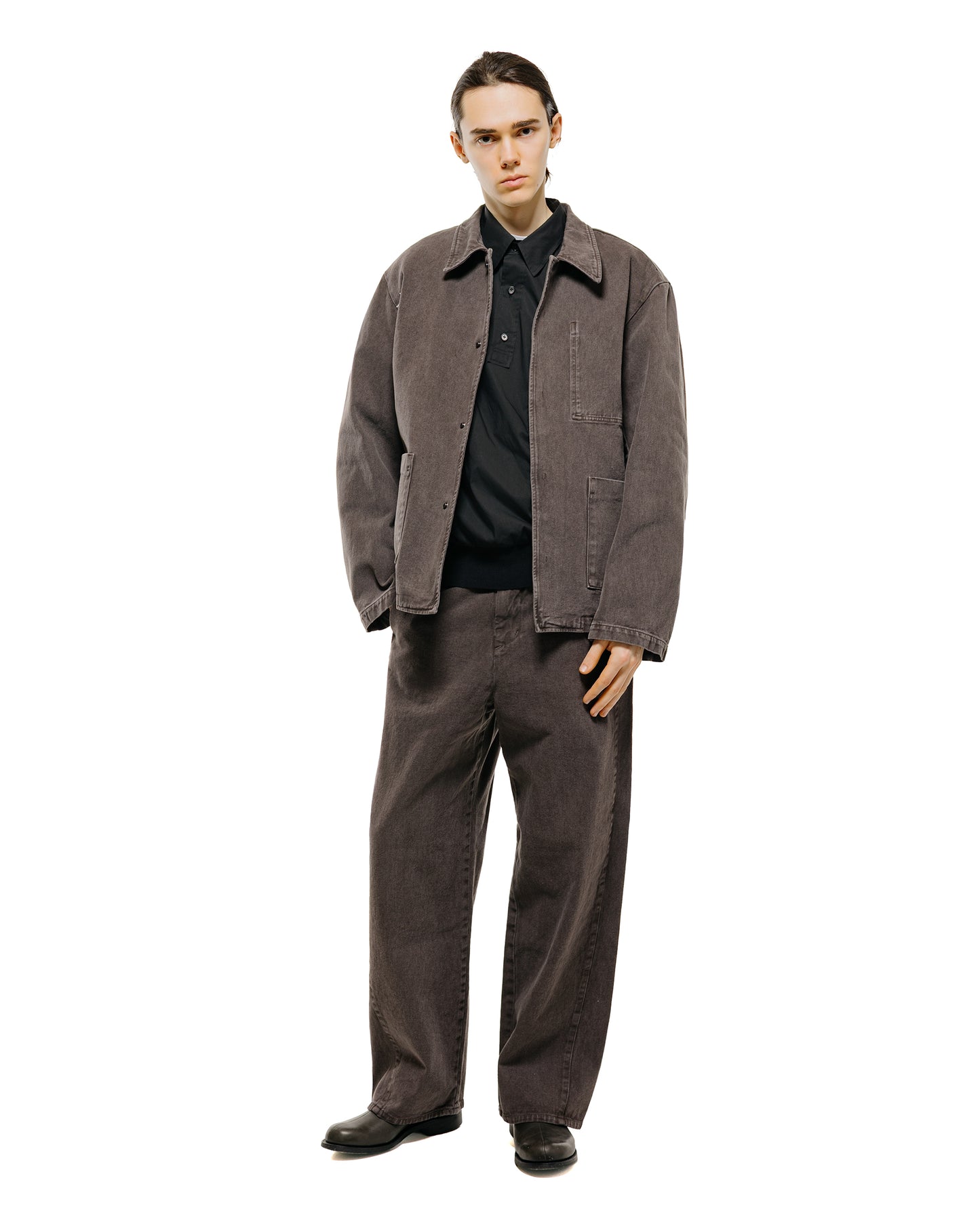 lost & found Amomento Amomento Garments Dyed Curved Seam Denim Brown