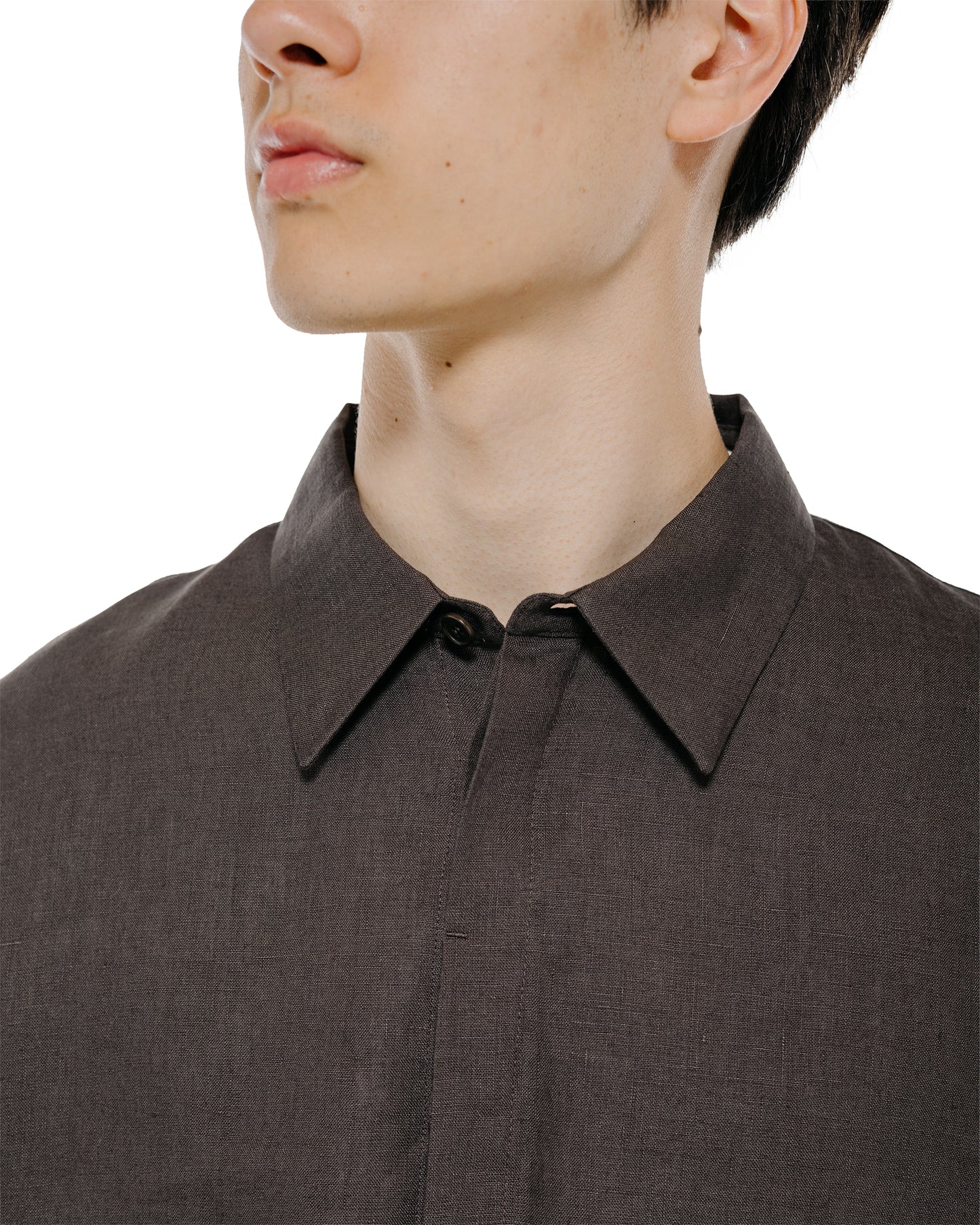 lost & found Amomento Amomento Linen Oversized Shirt Khaki Grey