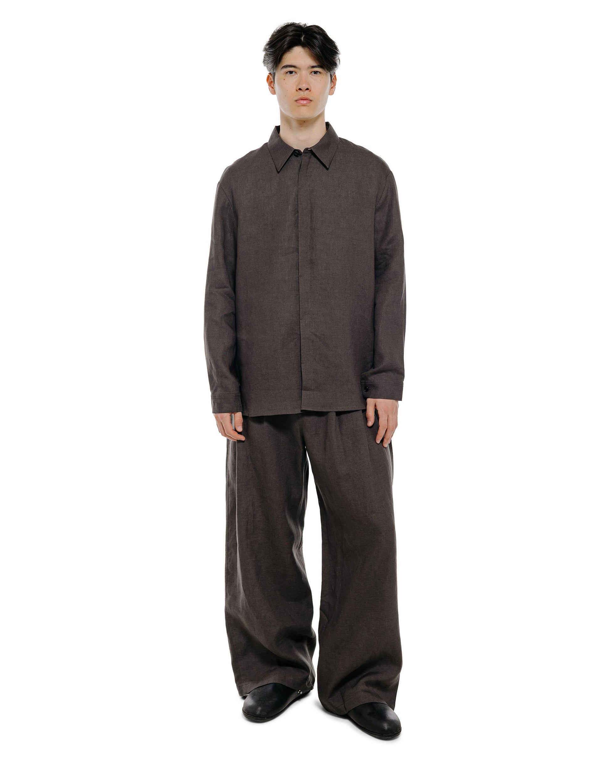 lost & found Amomento Amomento Linen Two Tuck Wide Pants Khaki Grey