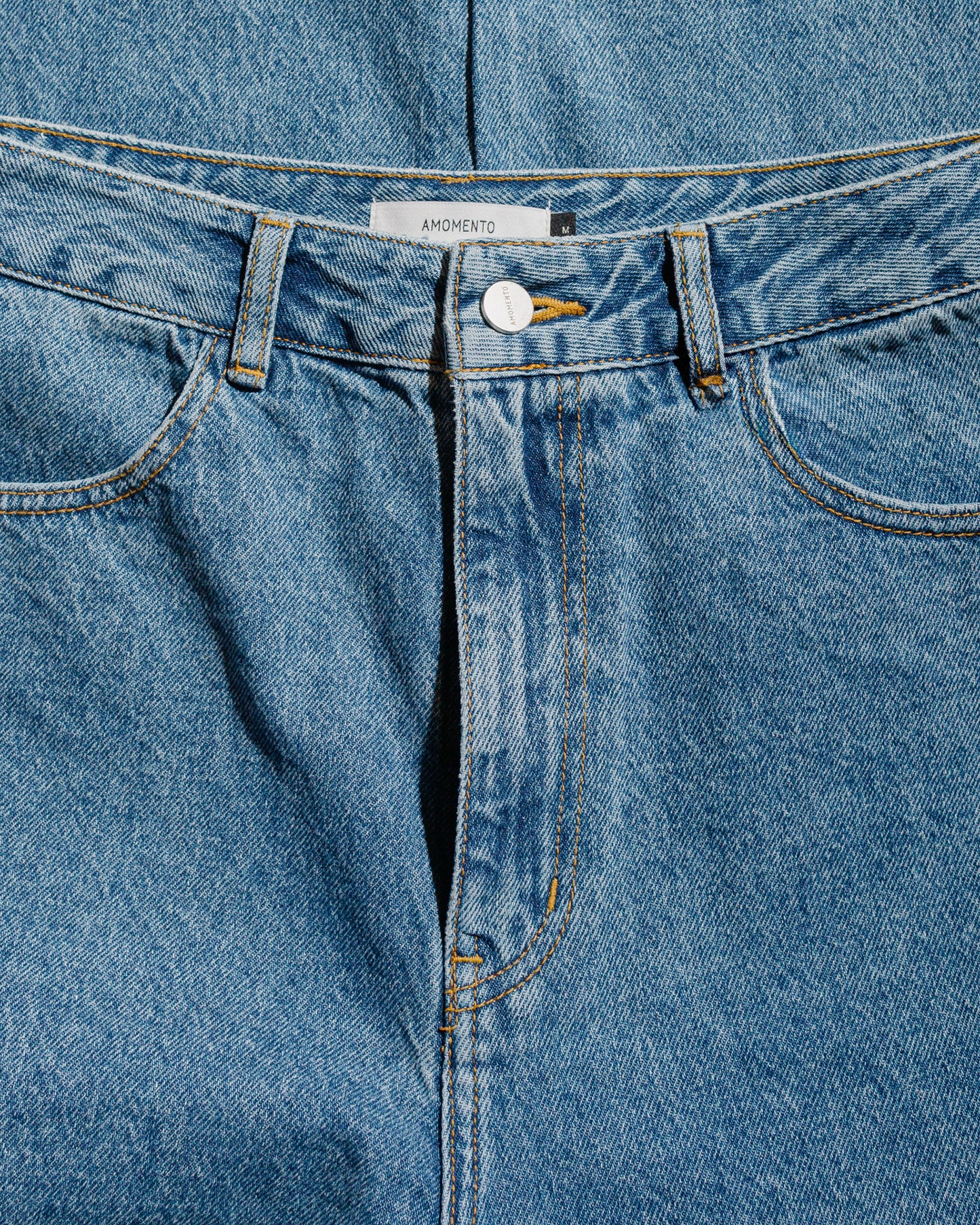 lost & found Amomento Amomento Men's Recycle Cotton Denim Mid Blue