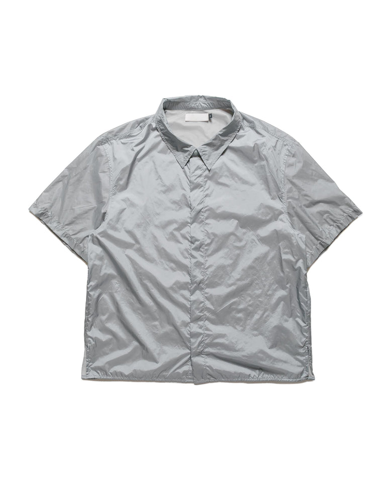 Amomento Nylon Short Sleeve Shirts Blue Grey