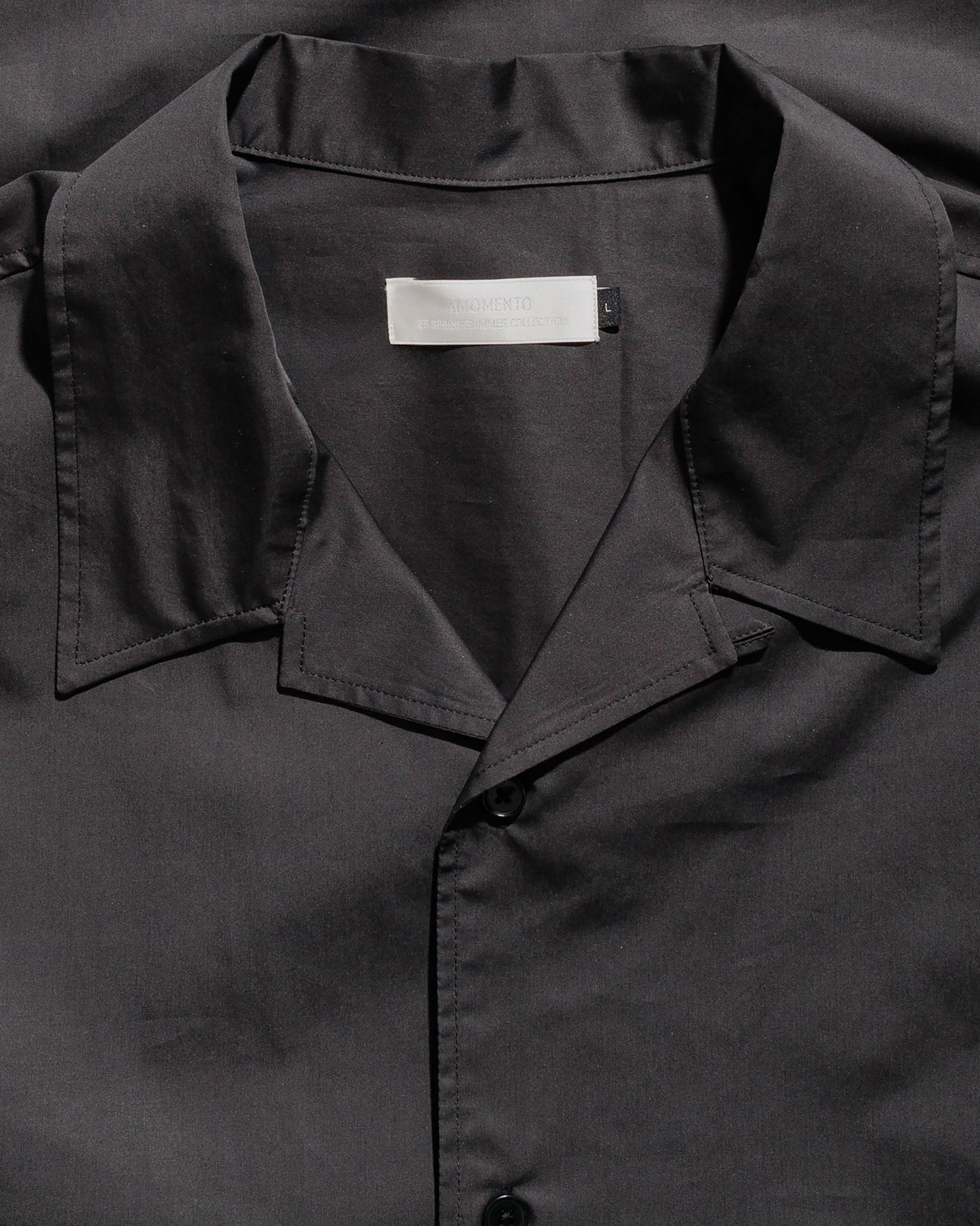lost & found Amomento Amomento Open Collar Shirts Black