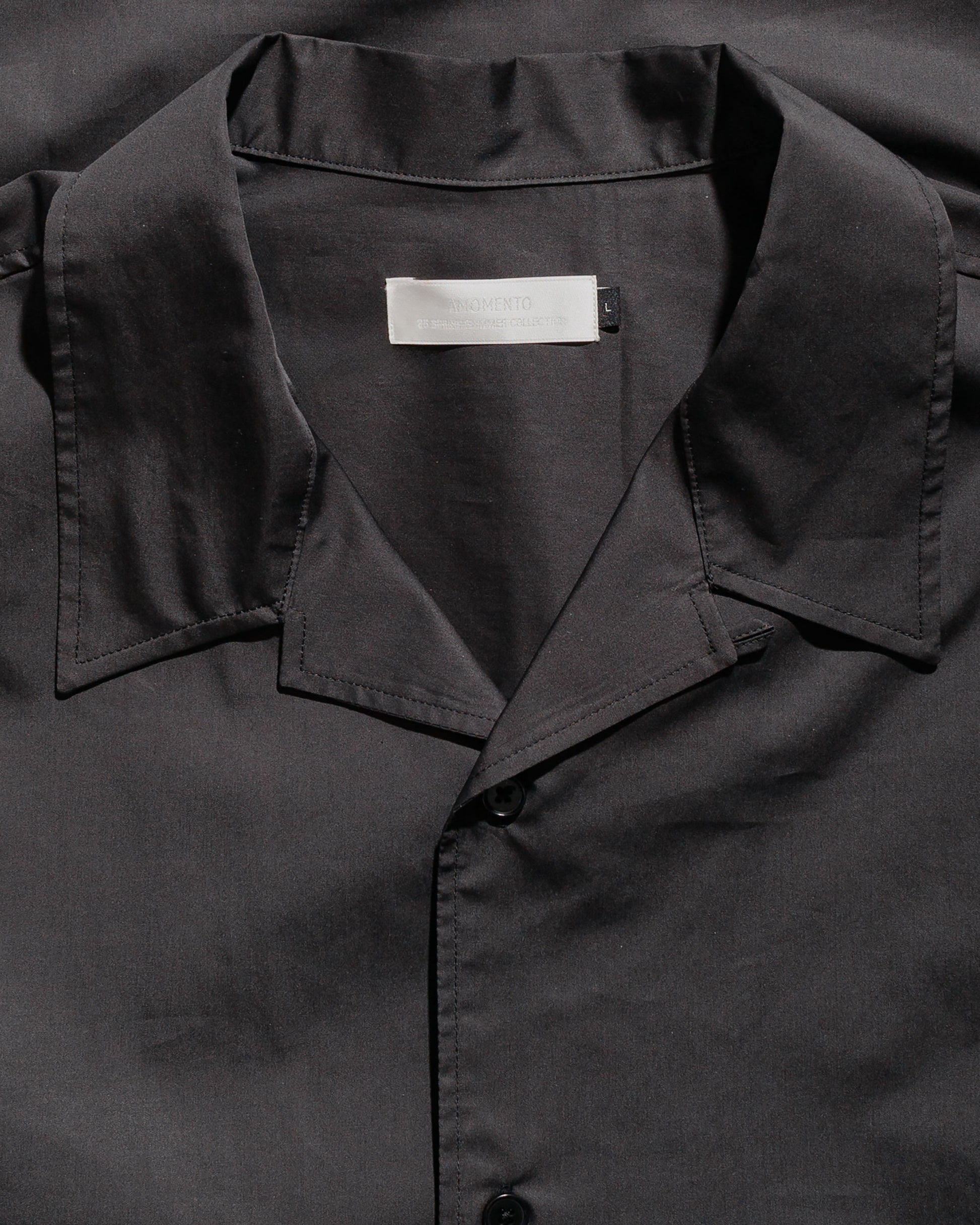 lost & found Amomento Amomento Open Collar Shirts Black
