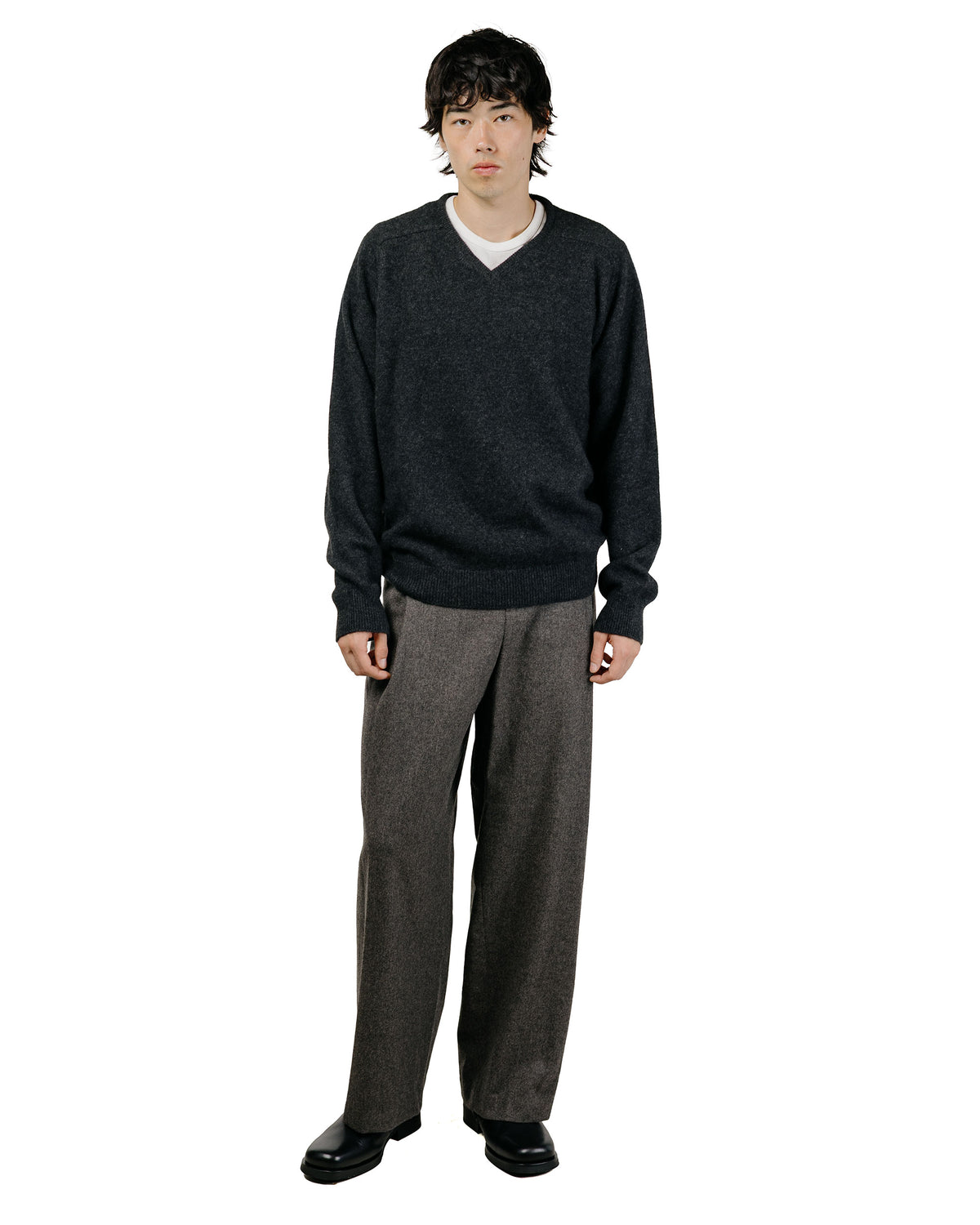 Amomento Tapered Wool Pants Charcoal