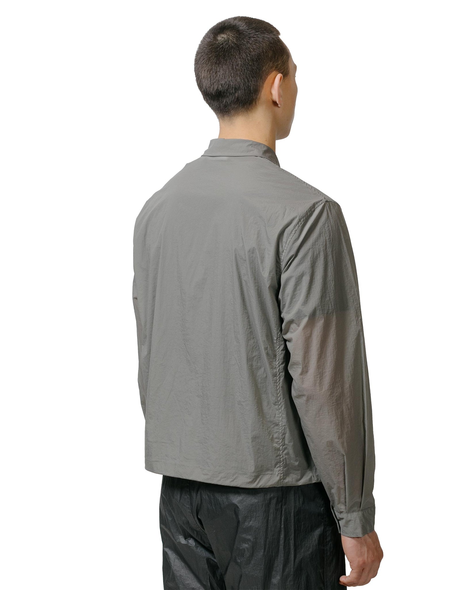 Amomento Sheer Zip Up Shirts Grey model back