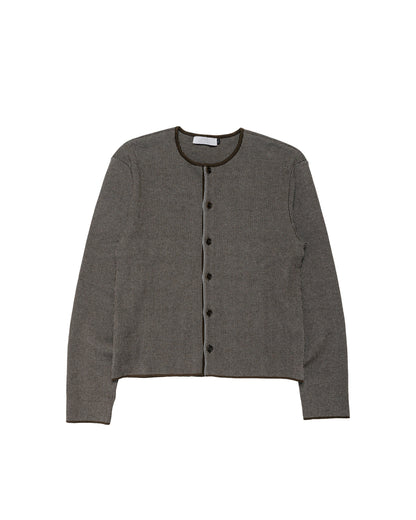 Amomento Stripe Button Up Cardigan Brown