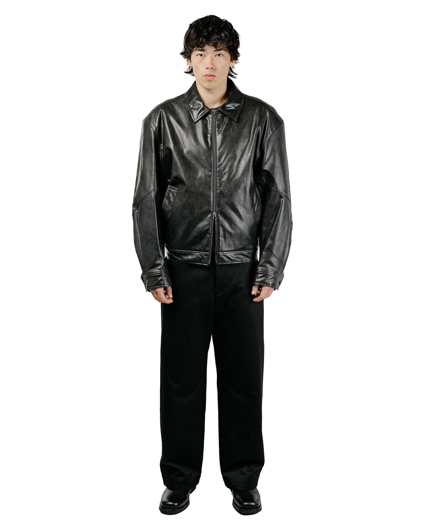Amomento Vegan Leather Blouson Black