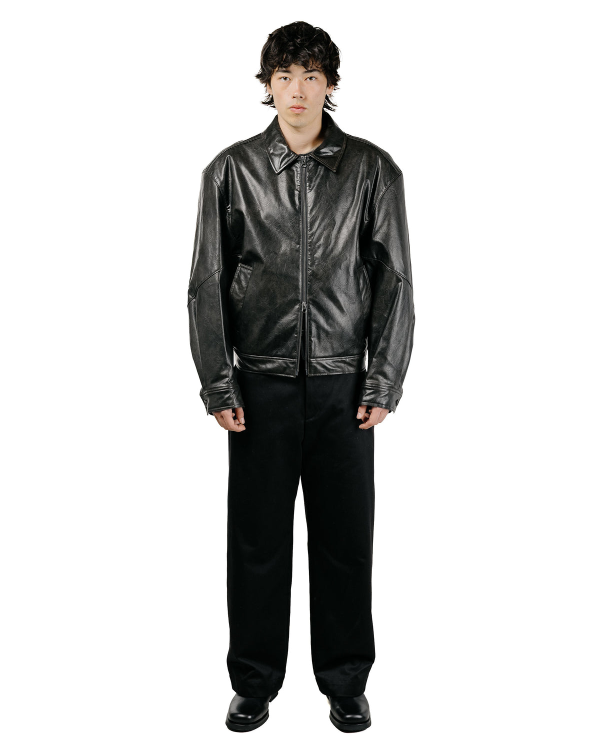 Amomento Vegan Leather Blouson Black