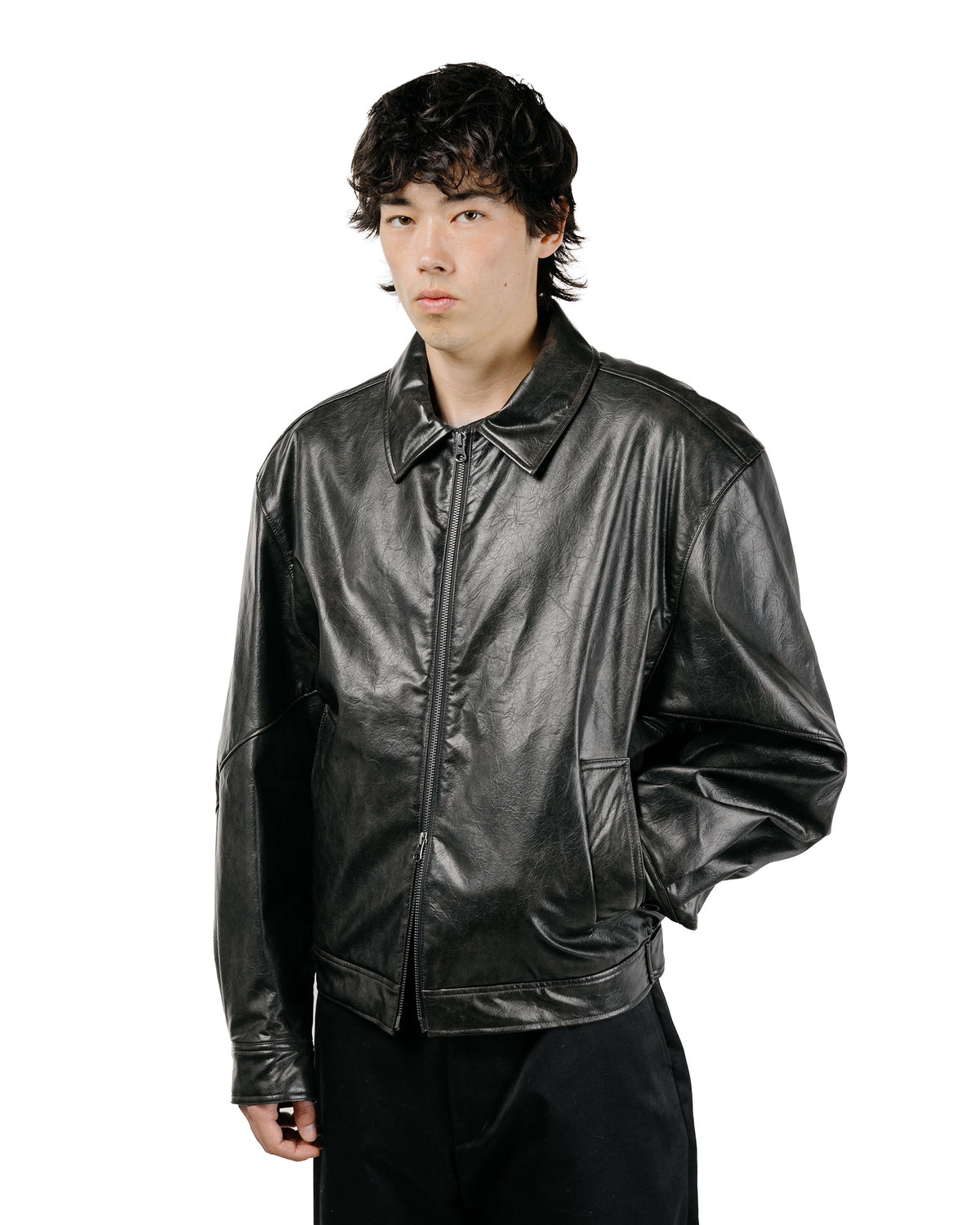 Amomento Vegan Leather Blouson Black