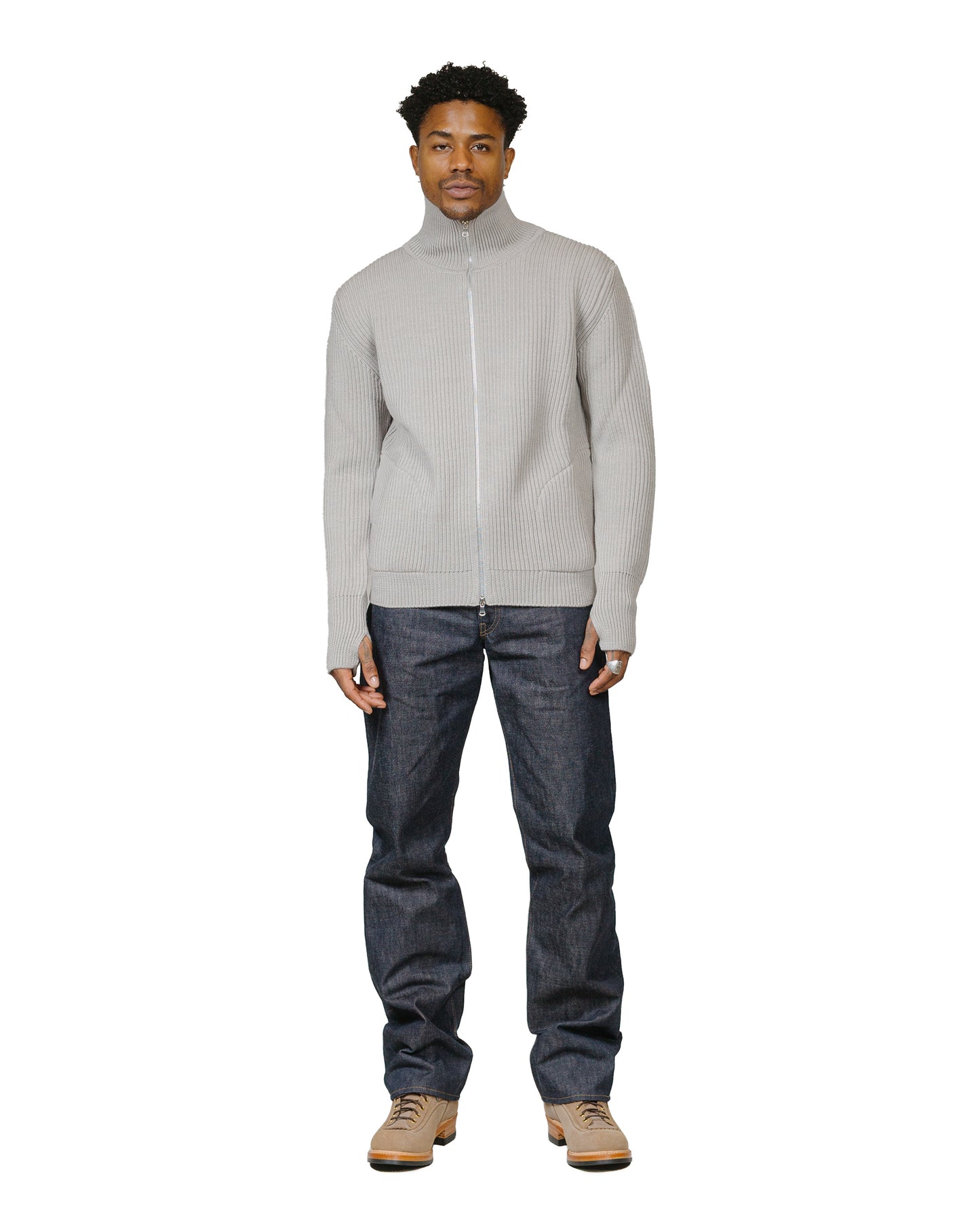 lost & found Andersen-Andersen Andersen-Andersen Navy Full-Zip Pockets Light Grey