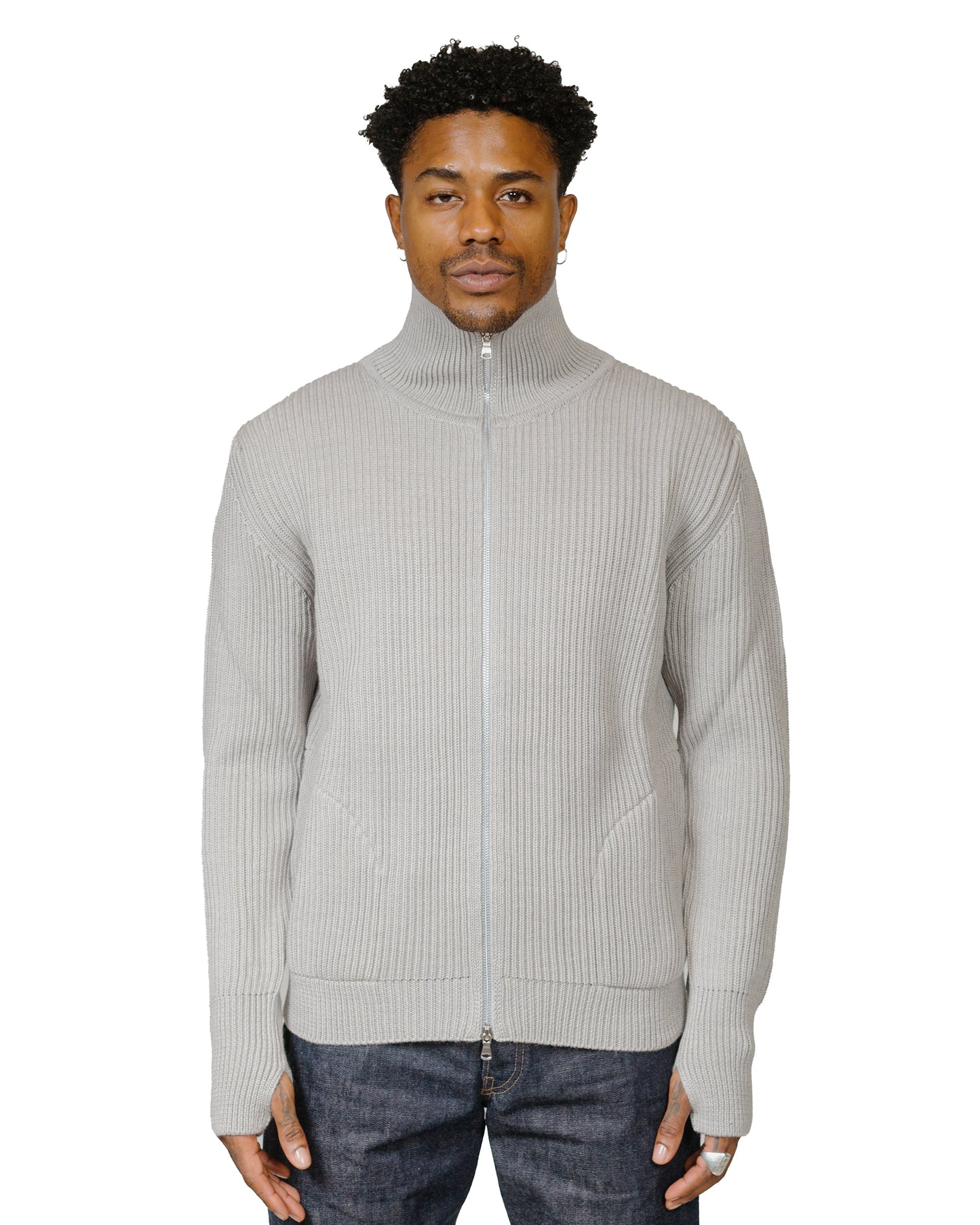 lost & found Andersen-Andersen Andersen-Andersen Navy Full-Zip Pockets Light Grey