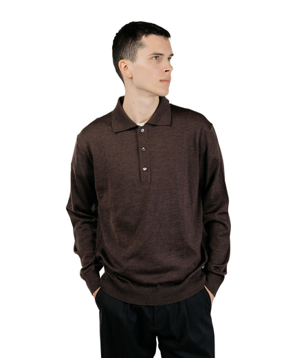 Another Aspect Another Polo Shirt 2.0 Brown Melange