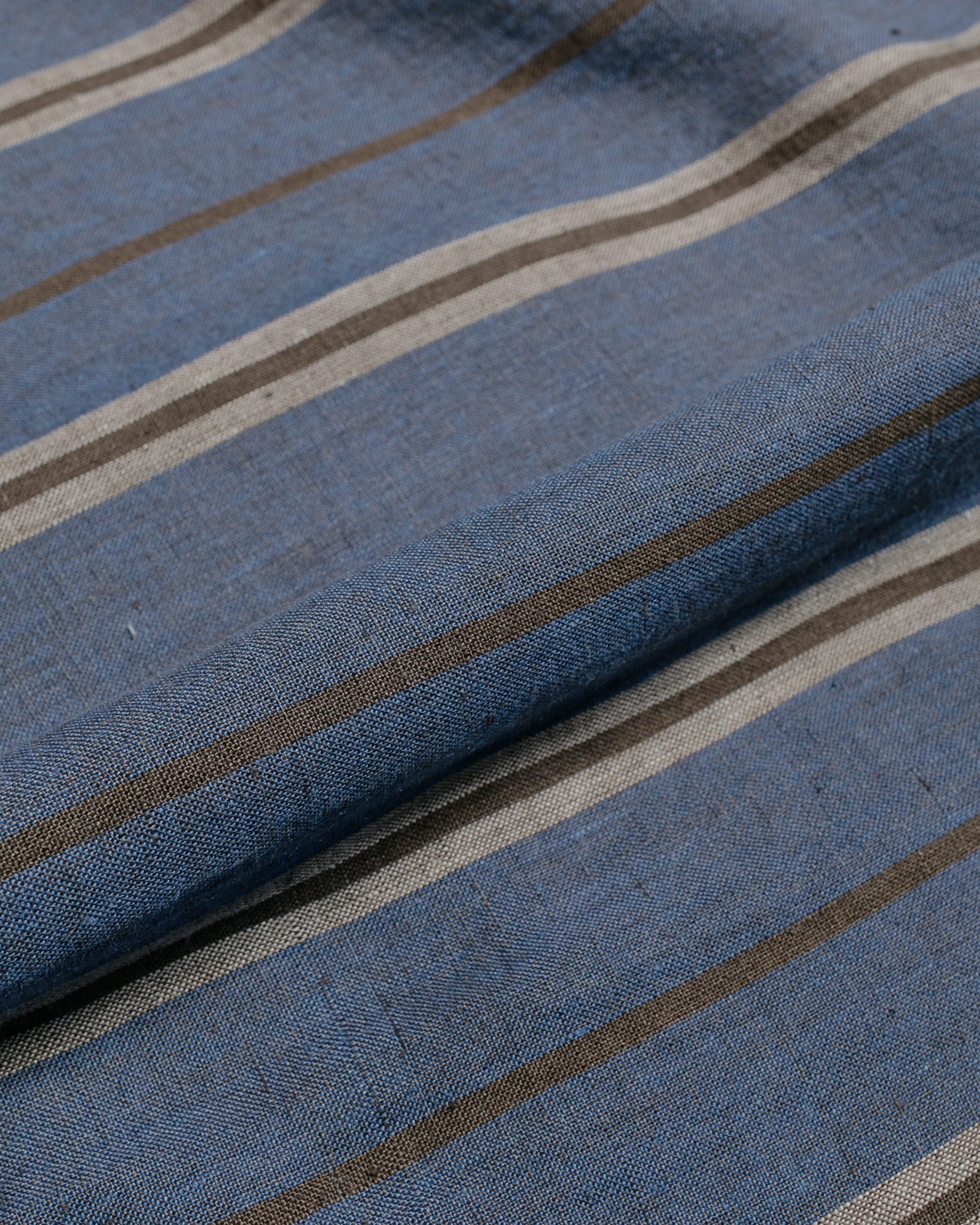 Another Aspect Another Shirt 2.0 Blue Brown Stripe fabric
