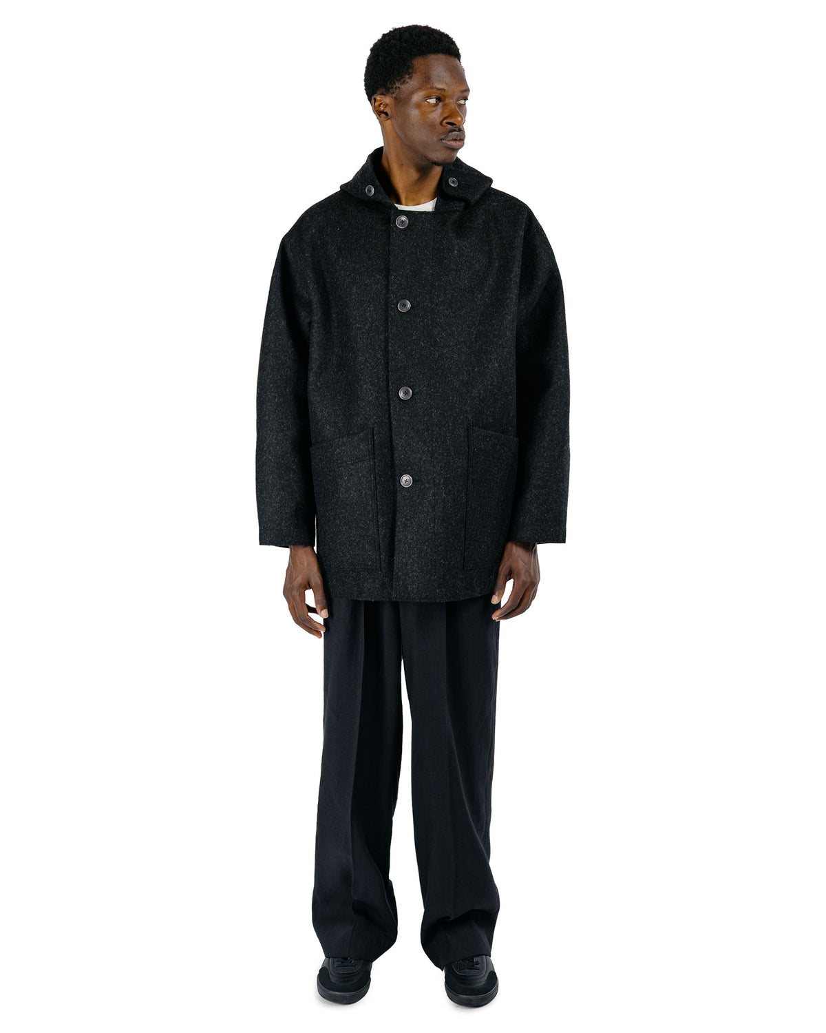 Arpenteur Kabig Wool Melton Charcoal