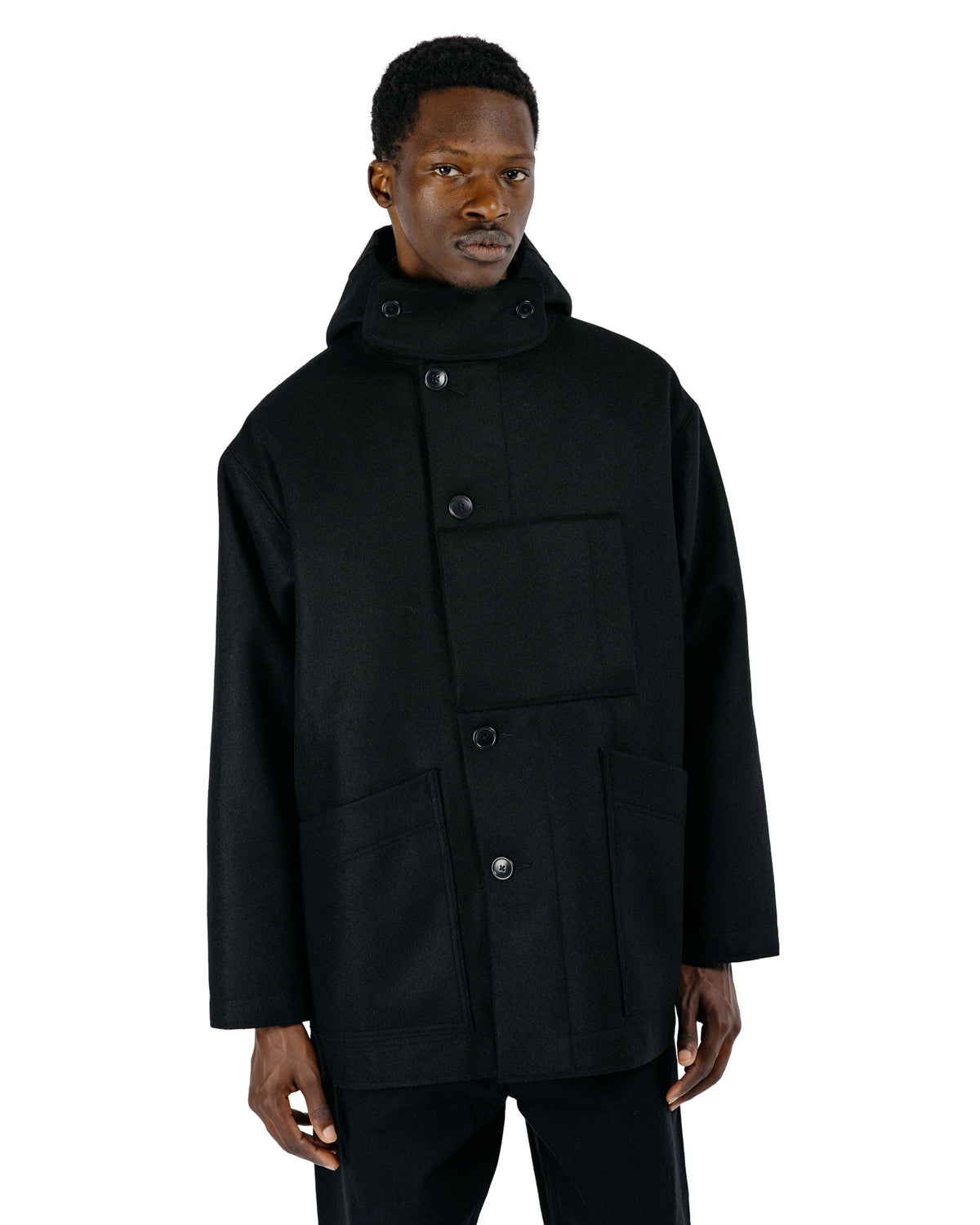 Arpenteur Lost & Found Kabig Wool Melton Black